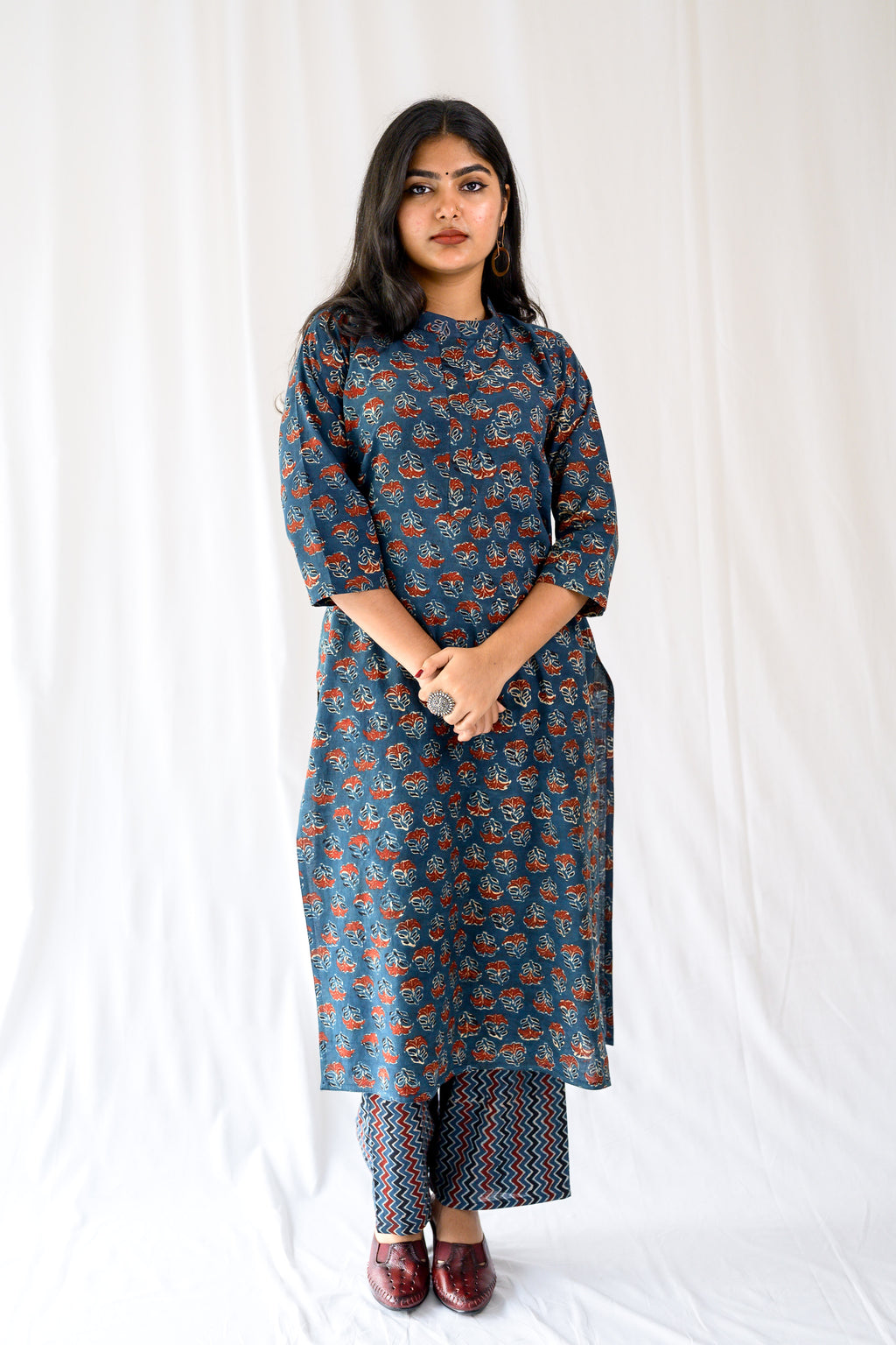 Nargis Indigo Ajrakh Kurta