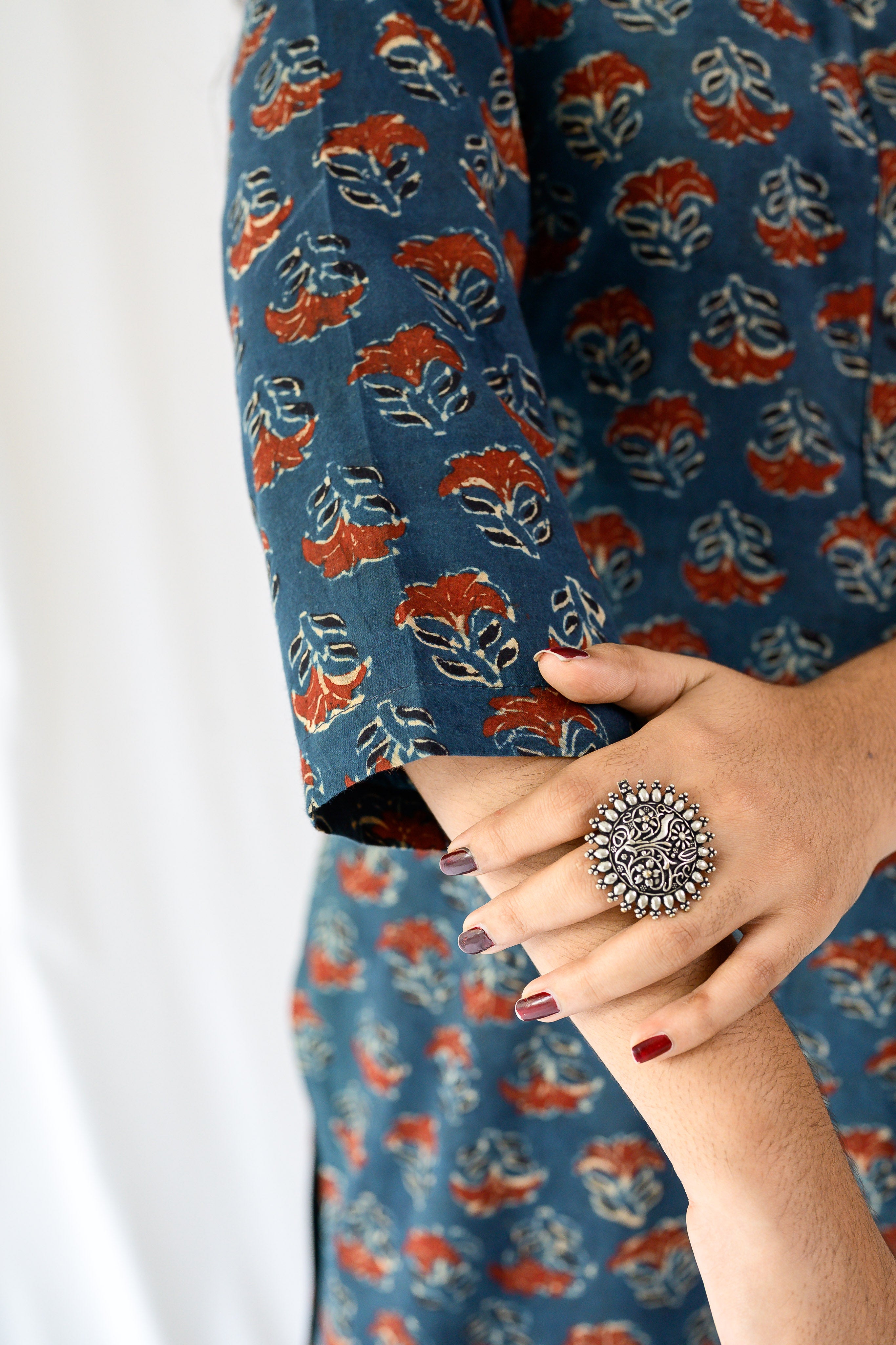 Nargis Indigo Ajrakh Kurta
