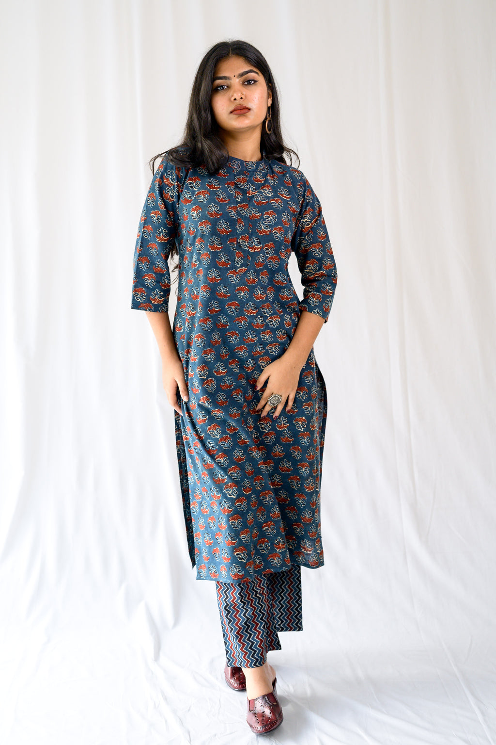 Nargis Indigo Ajrakh Kurta