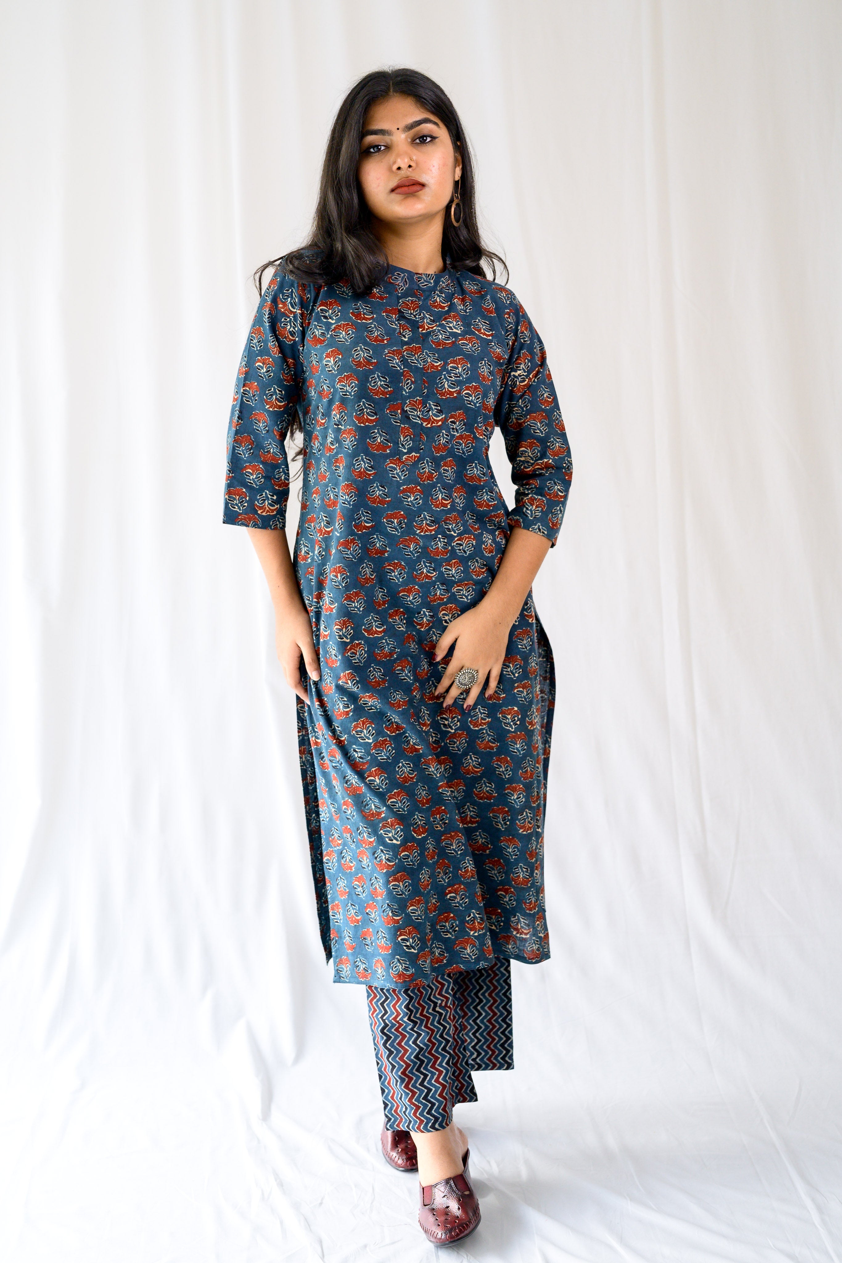 Nargis Indigo Ajrakh Kurta