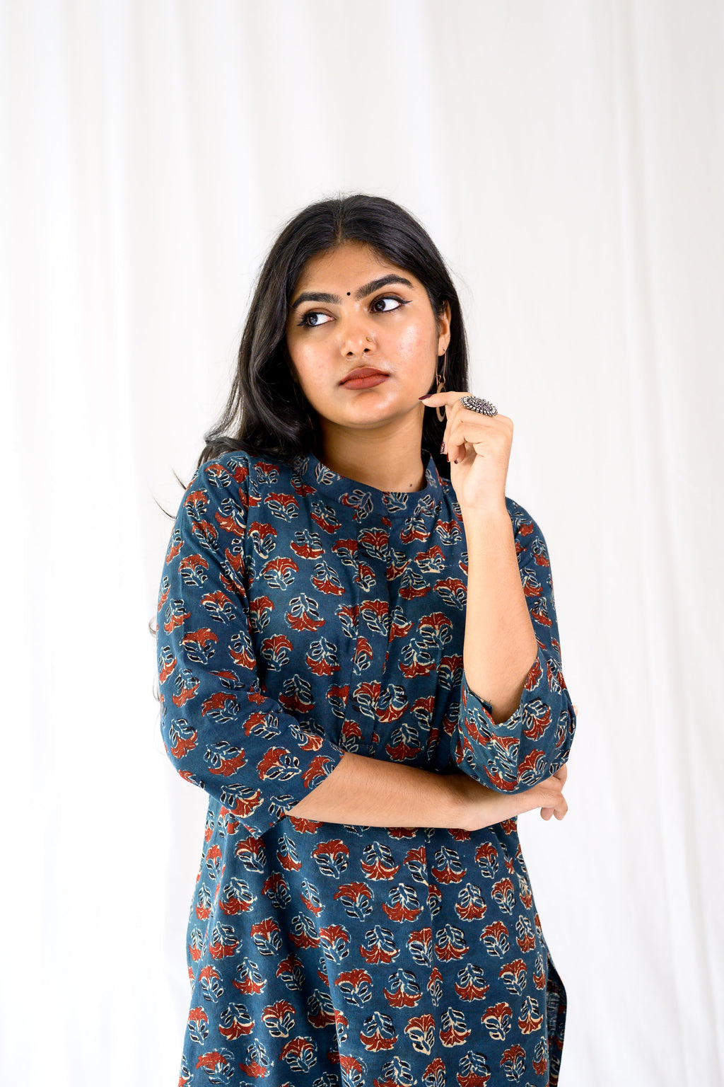 Nargis Indigo Ajrakh Kurta