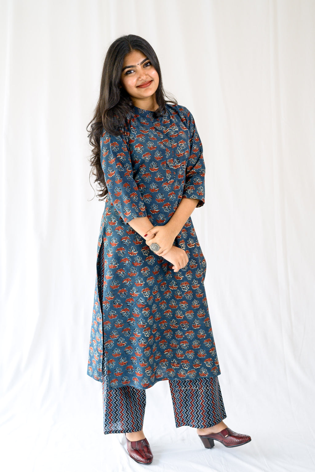 Nargis Indigo Ajrakh Kurta
