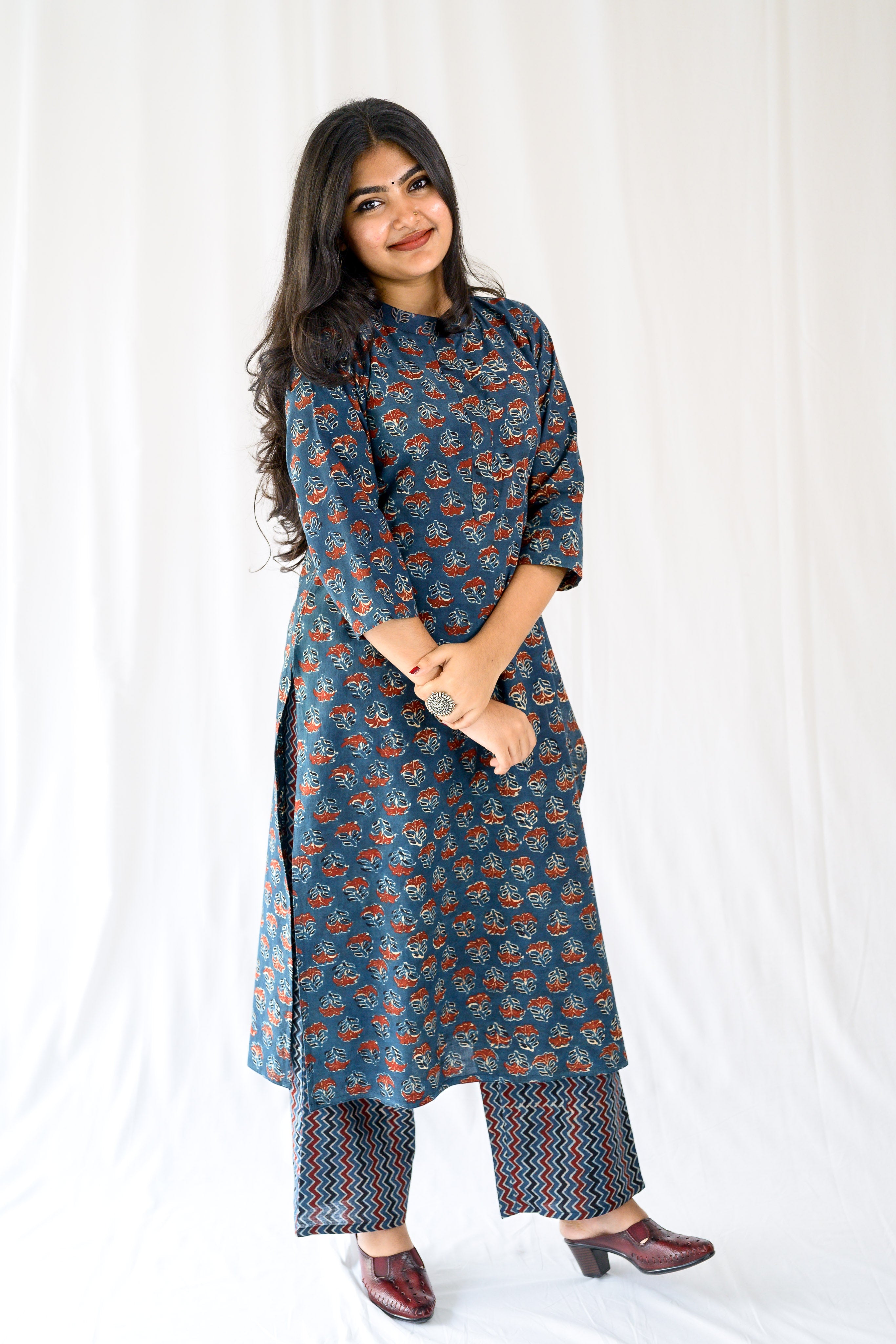 Nargis Indigo Ajrakh Kurta
