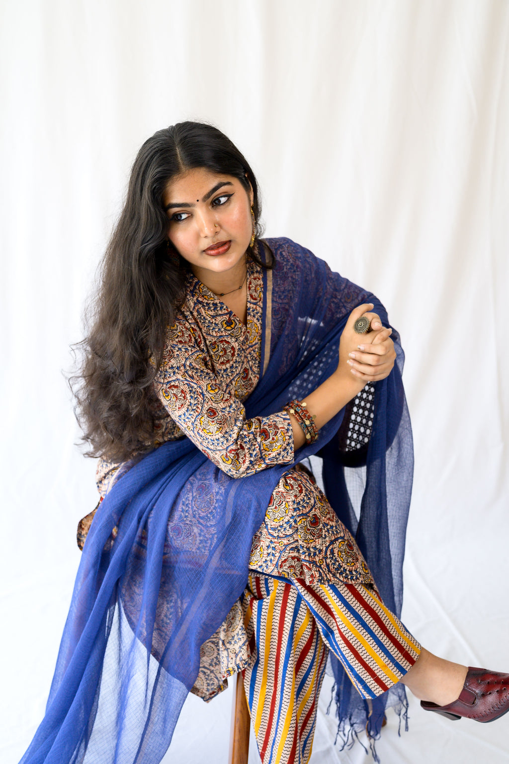 Set of 2- Reva Kalamkari Kurta & Pants Set