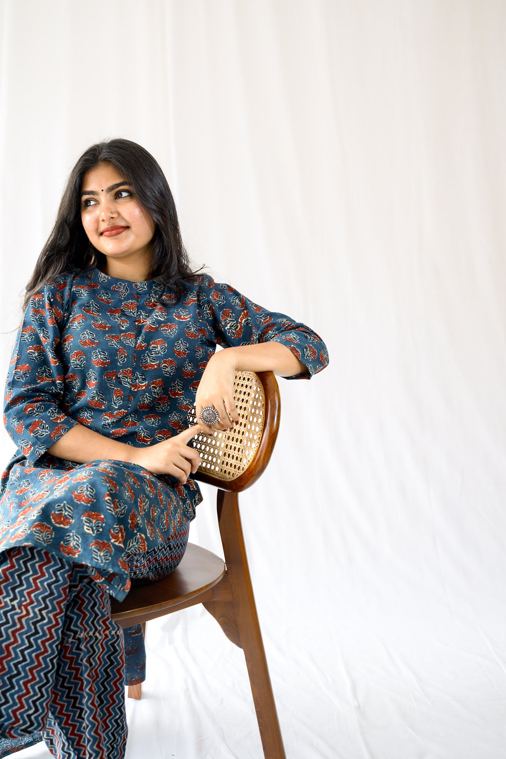 Nargis Indigo Ajrakh Kurta