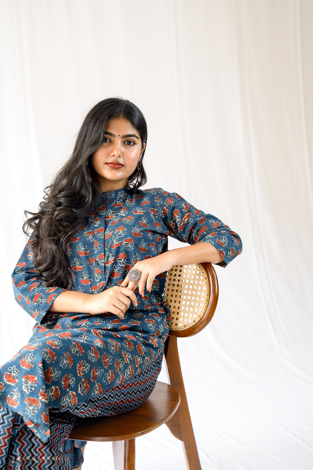 Nargis Indigo Ajrakh Kurta