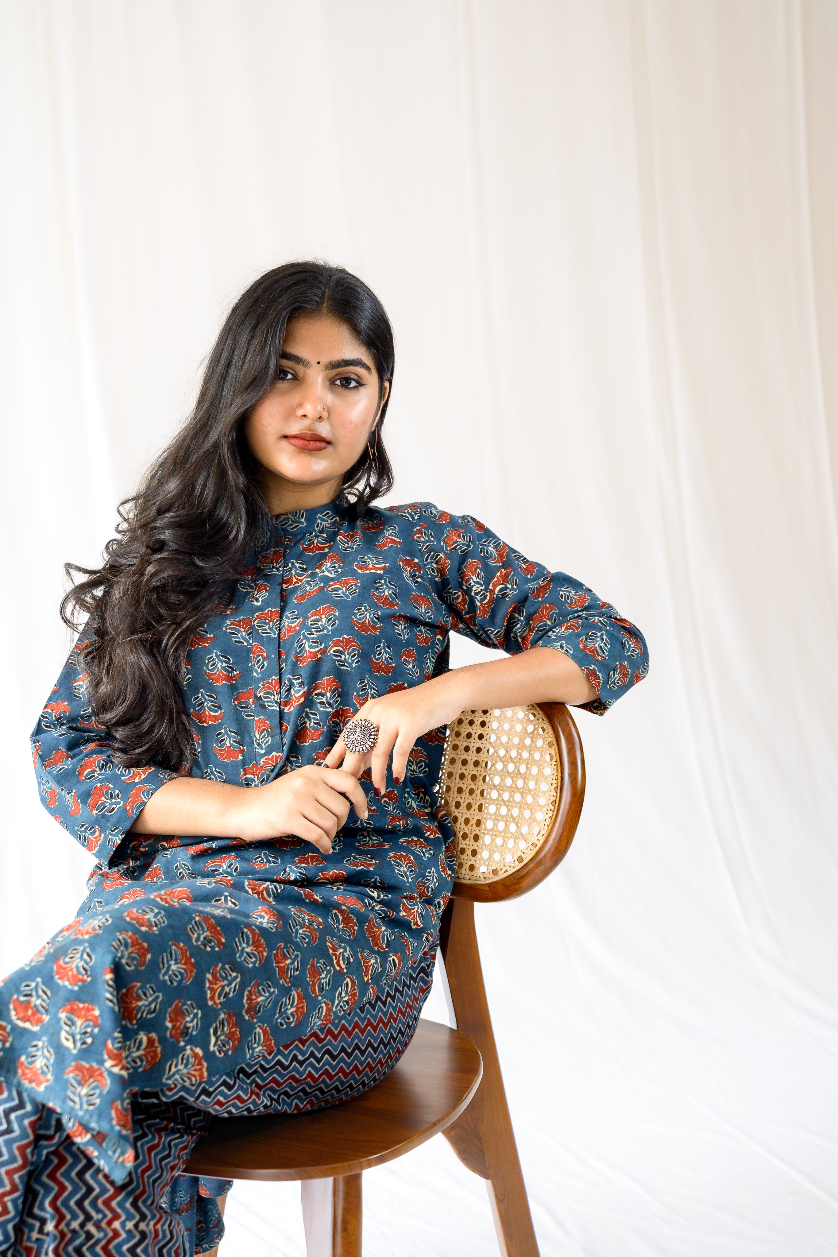 Nargis Indigo Ajrakh Kurta