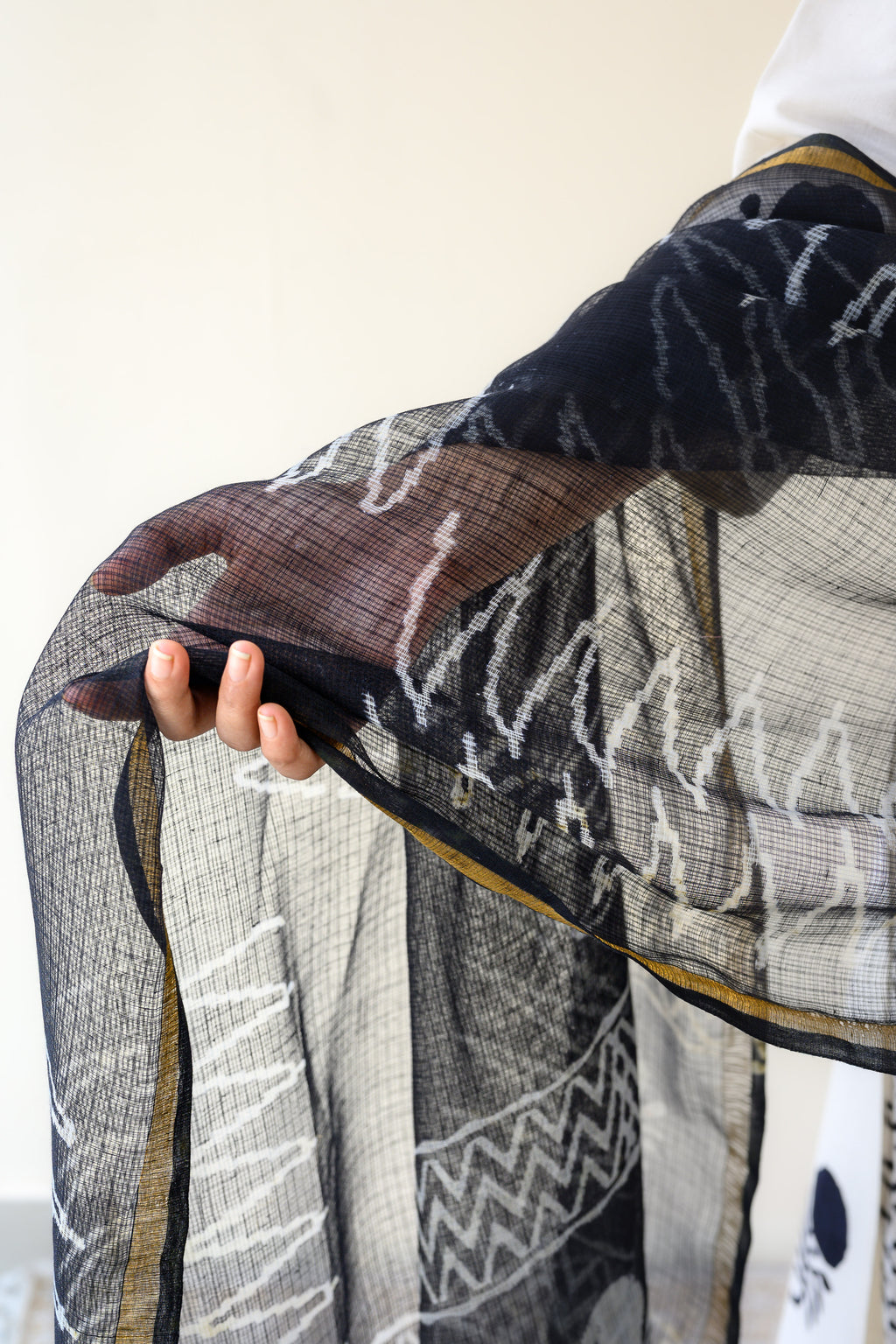 Saaya Handblock Kota Doria Dupatta