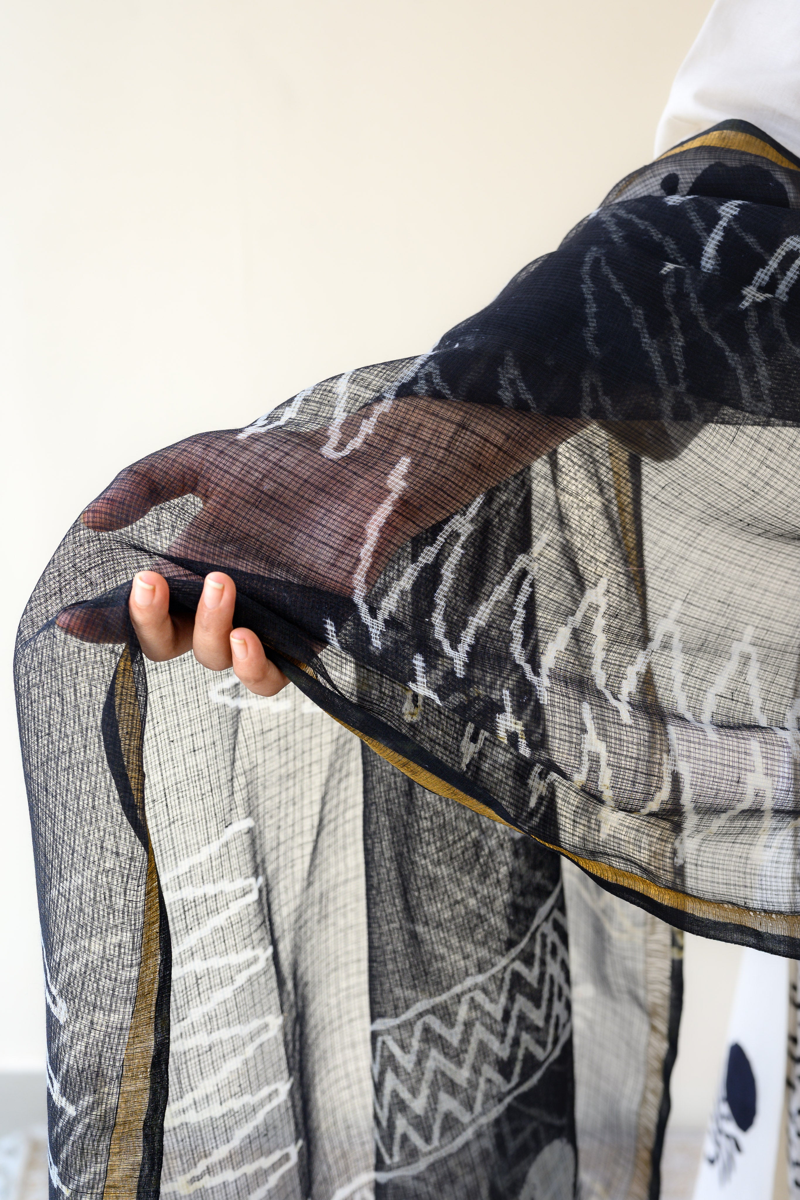 Saaya Handblock Kota Doria Dupatta