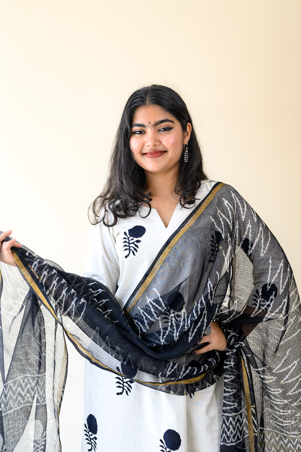 Set of 2- Raaheli Handblock Cotton Kurta & Pants Set