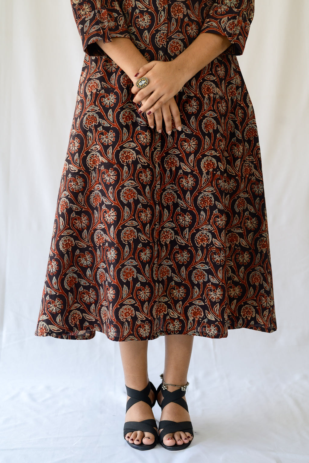 Mehreen Black Ajrakh Dress