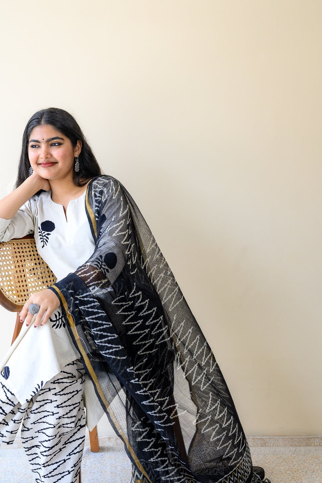 Set of 2- Raaheli Handblock Cotton Kurta & Pants Set