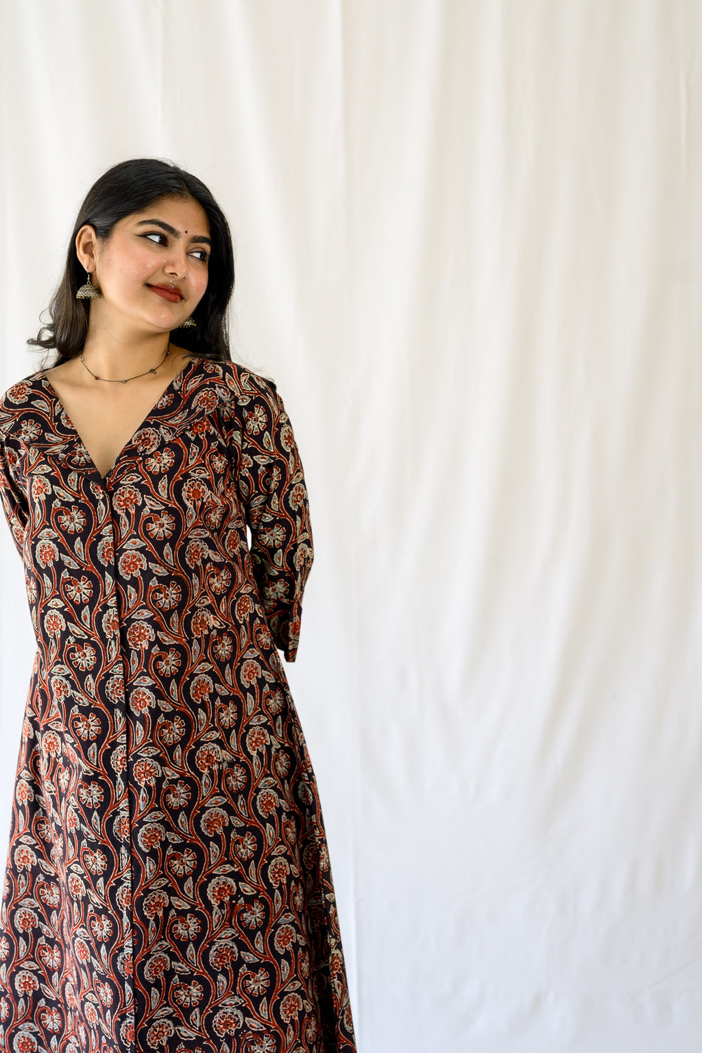 Mehreen Black Ajrakh Dress