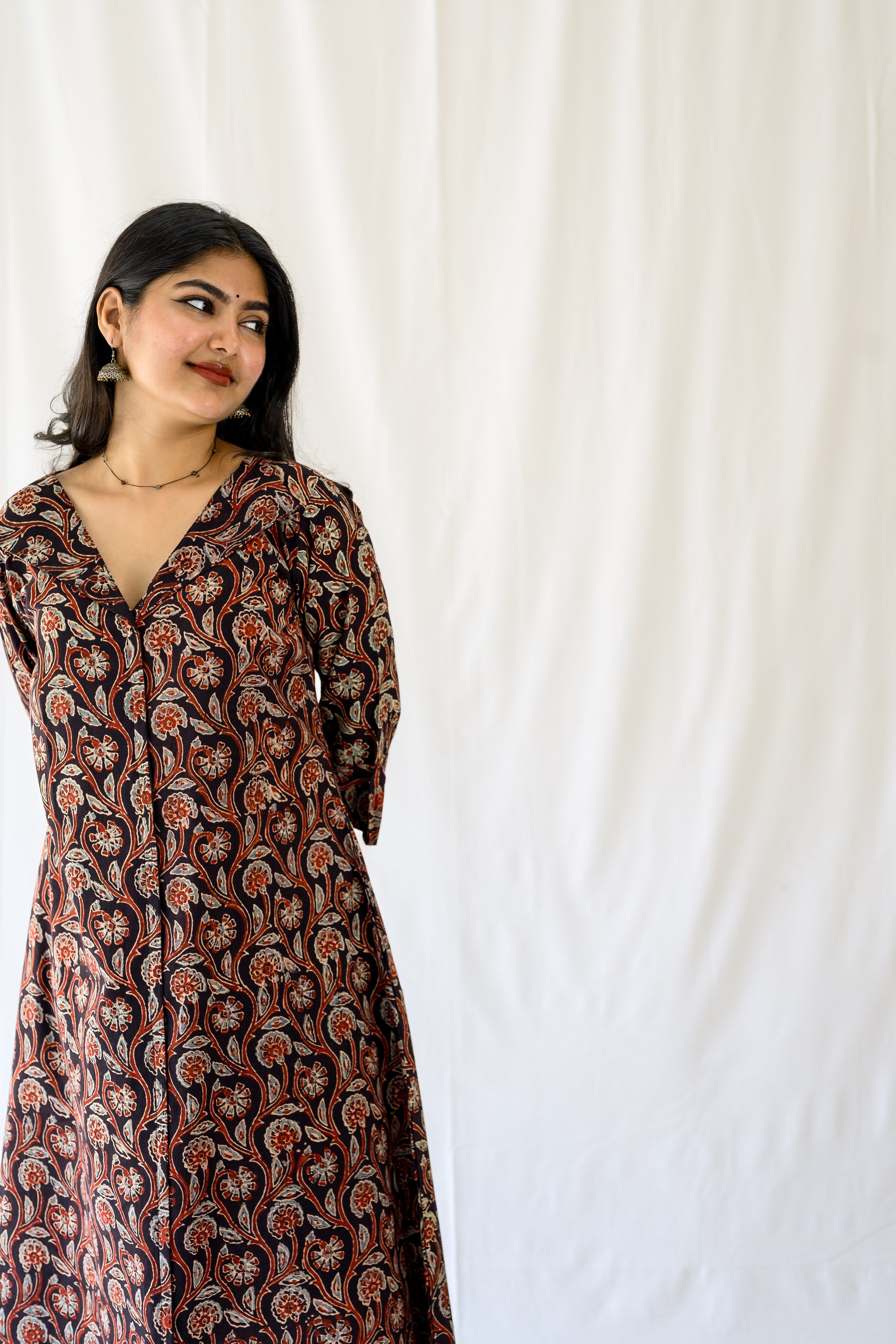 Mehreen Black Ajrakh Dress
