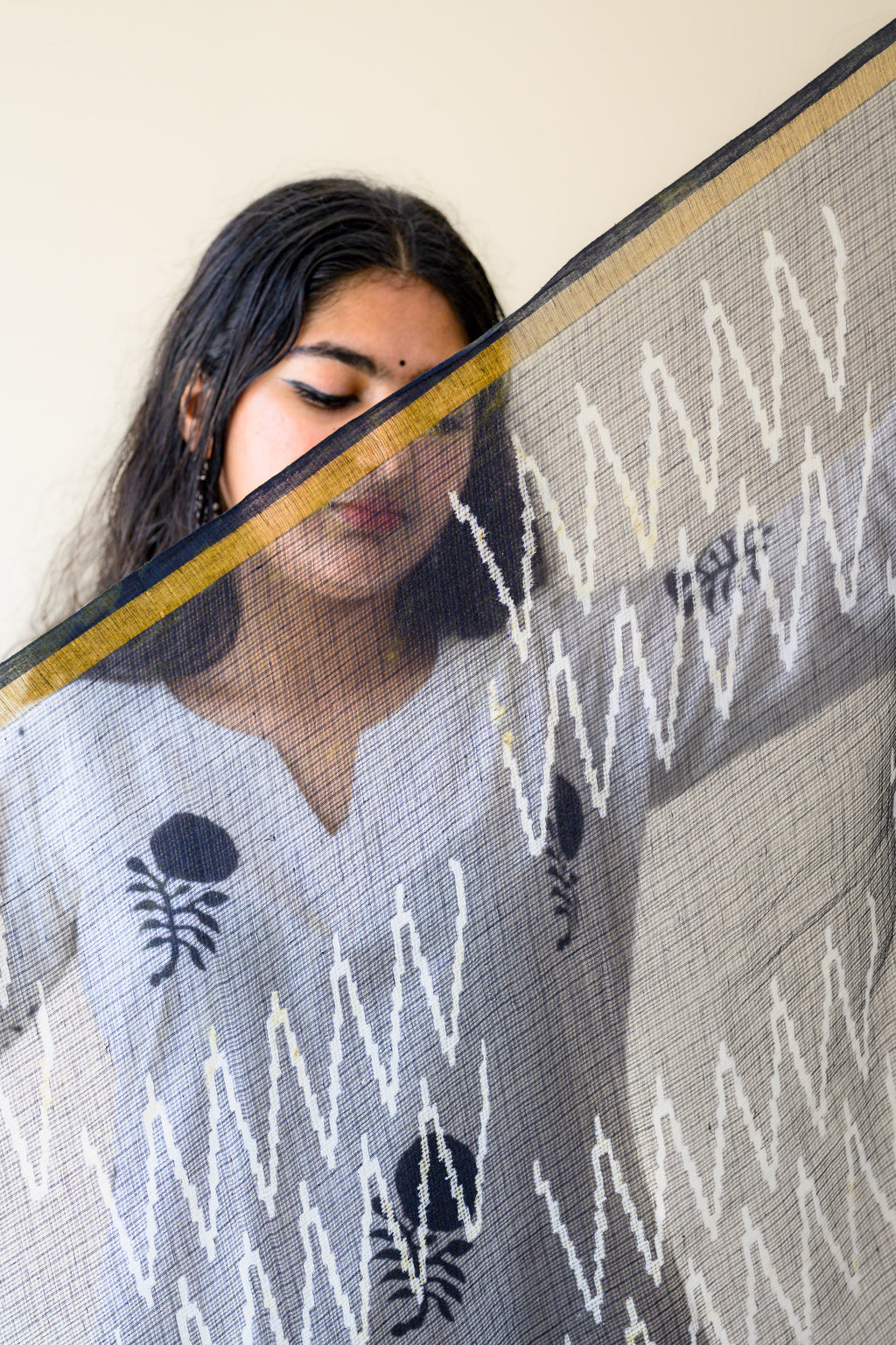 Saaya Handblock Kota Doria Dupatta