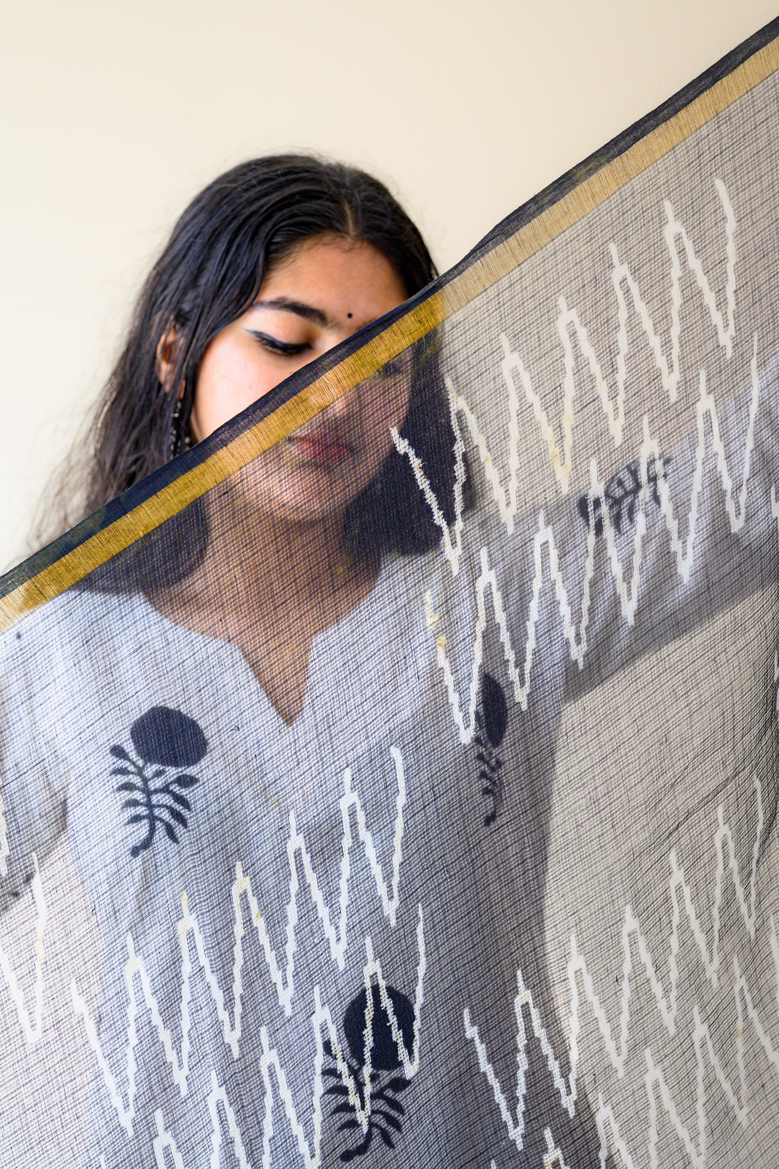 Saaya Handblock Kota Doria Dupatta