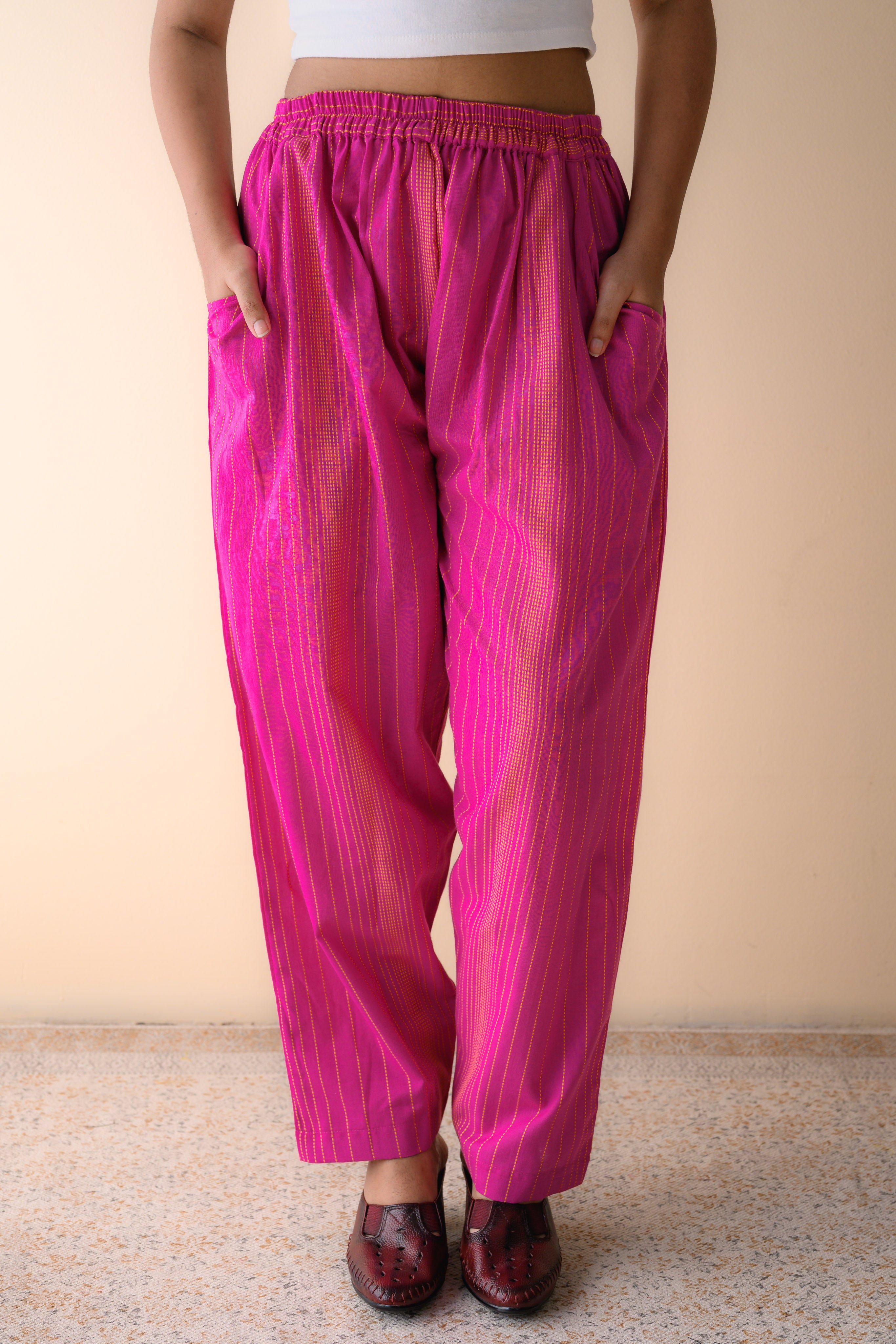 Set of 2- Inara Pink South Cotton Kurta & Pants Set