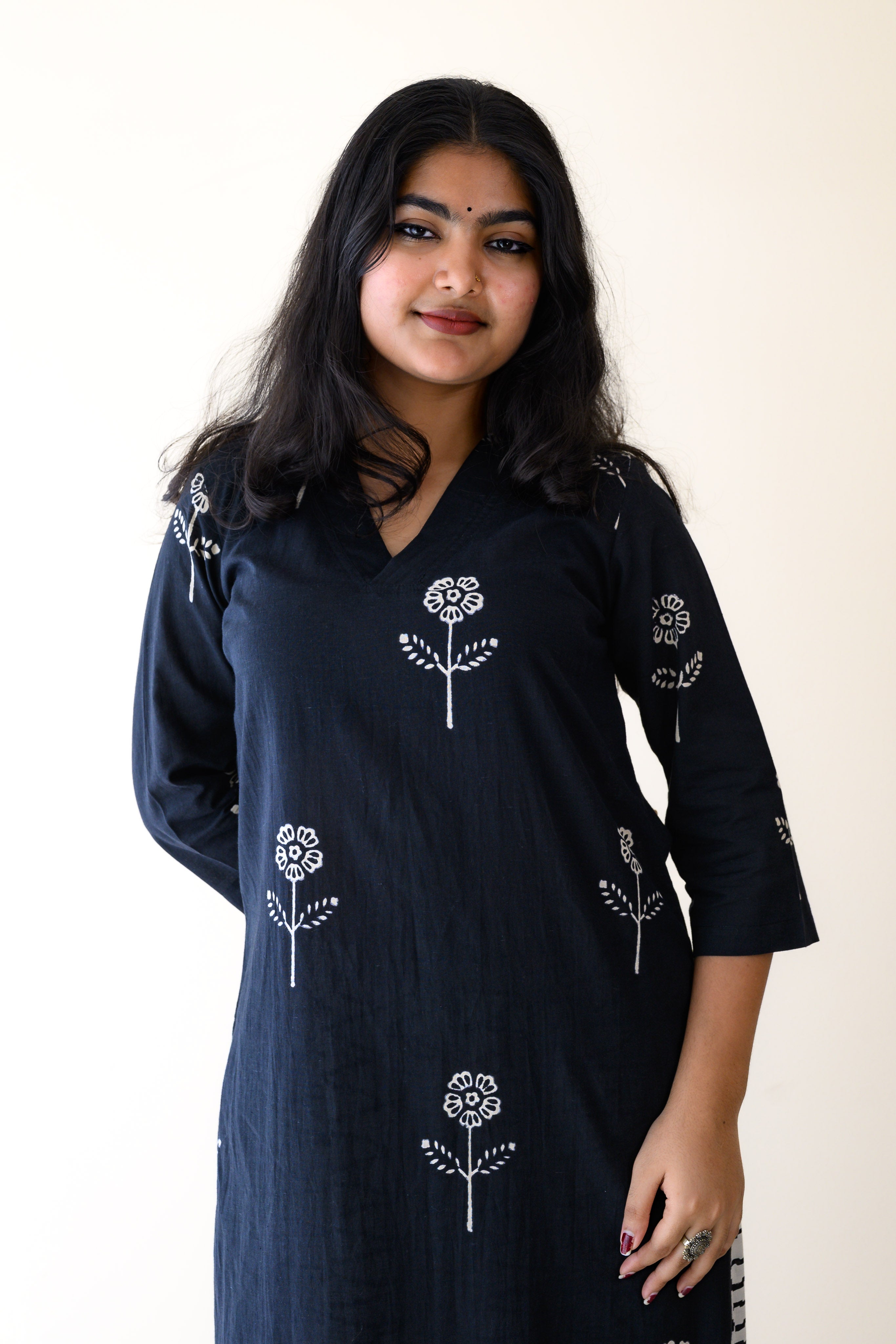 Set of 2-Mahelia Dabu Cotton Kurta & Pants Set