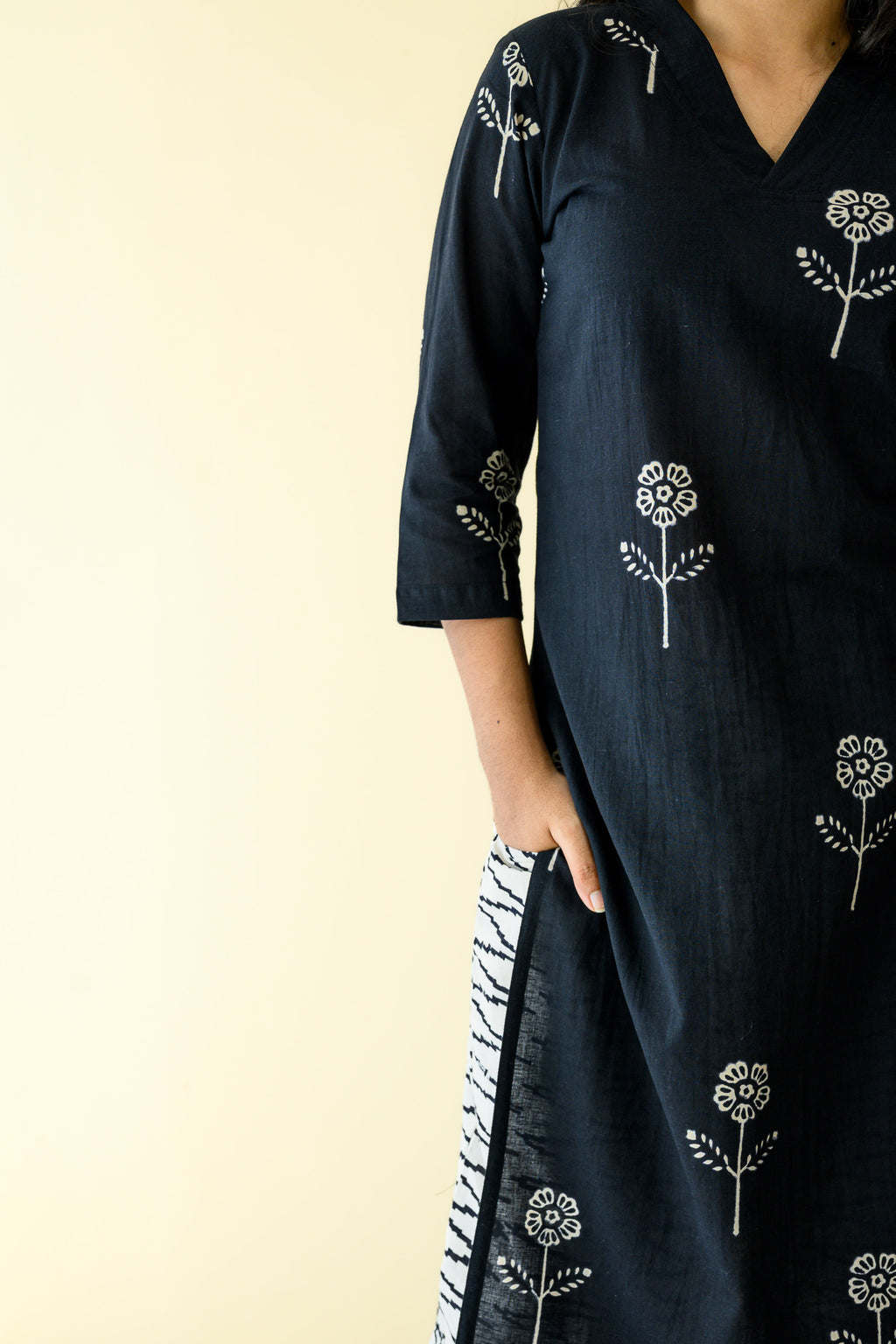 Set of 2-Mahelia Dabu Cotton Kurta & Pants Set