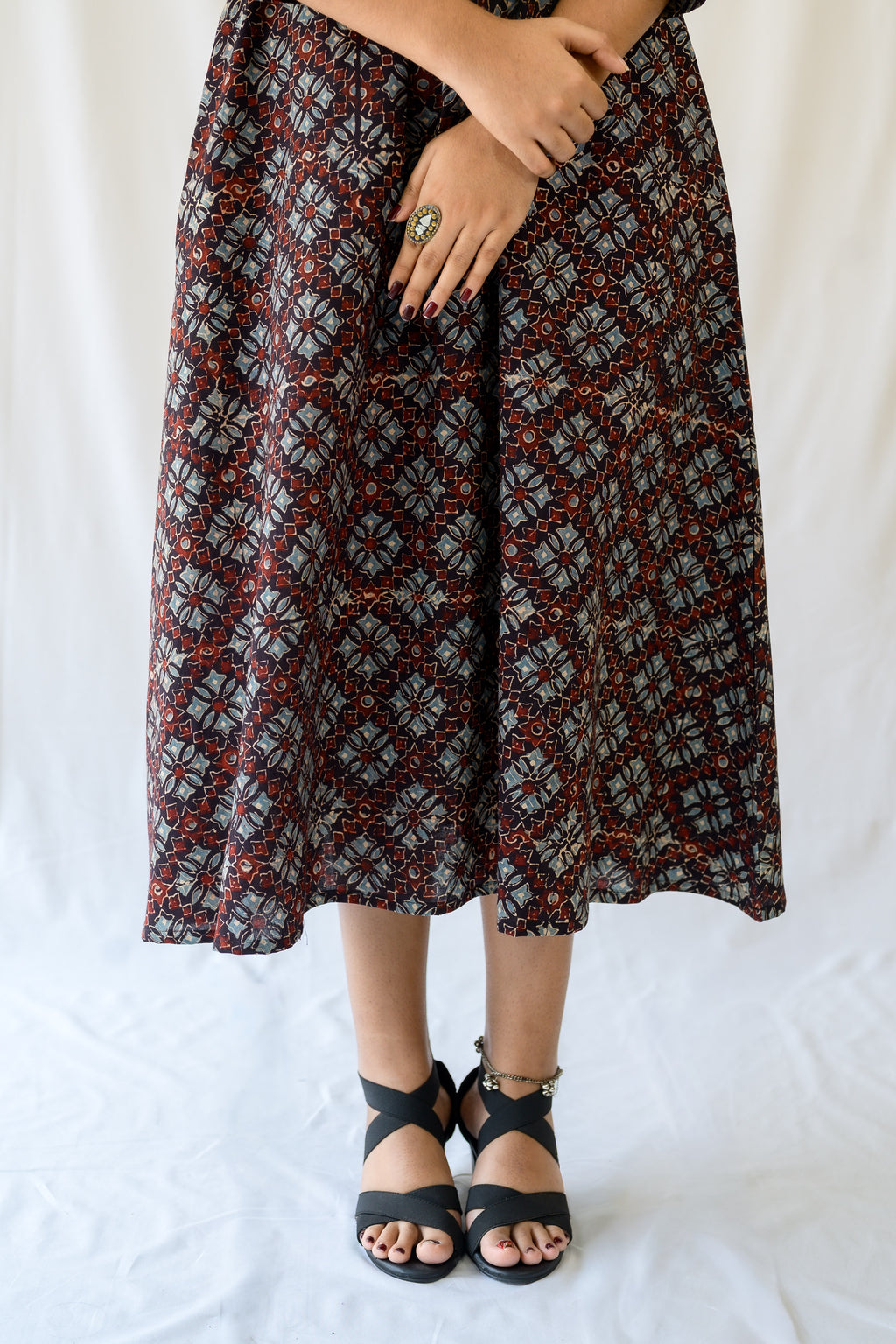 Zareen Black Ajrakh Dress