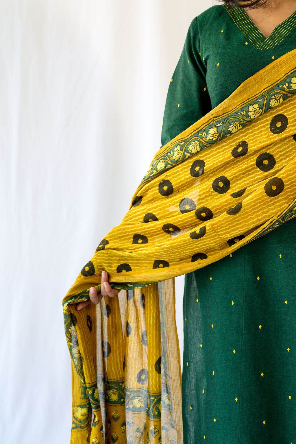 Turmeric Ajrakh Pure Cotton Dupatta