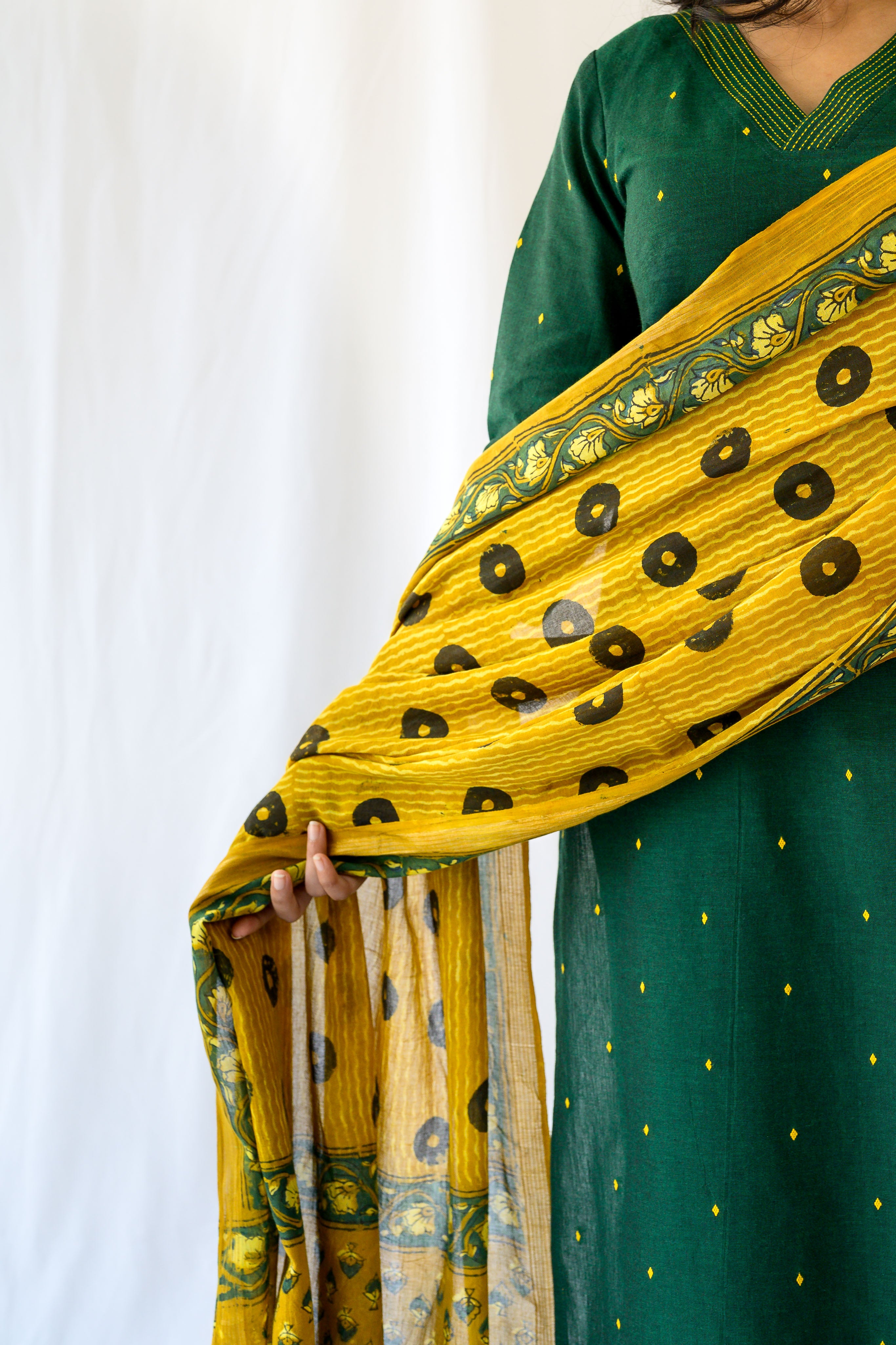 Turmeric Ajrakh Pure Cotton Dupatta