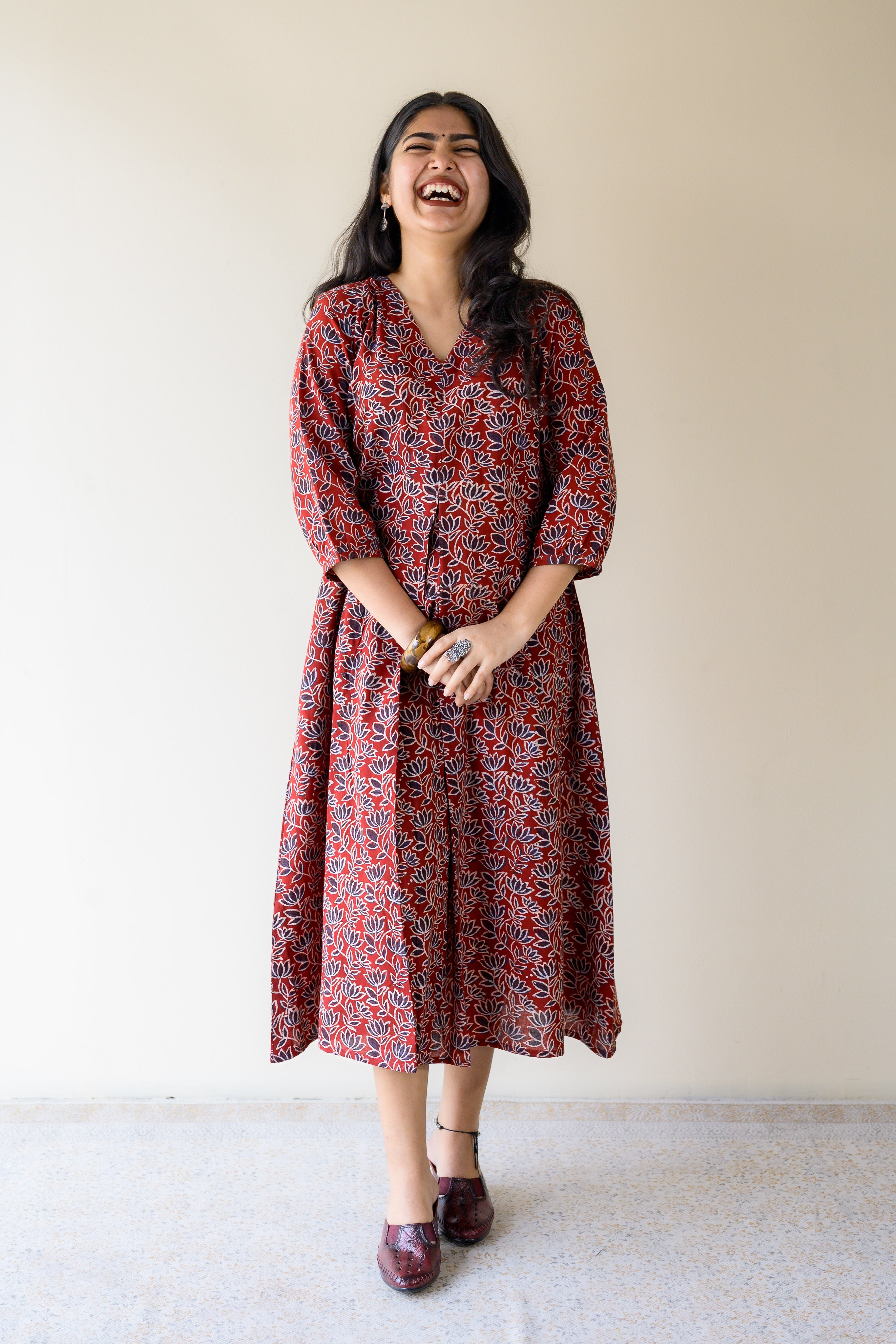 Meherika Madder Red Ajrakh Dress