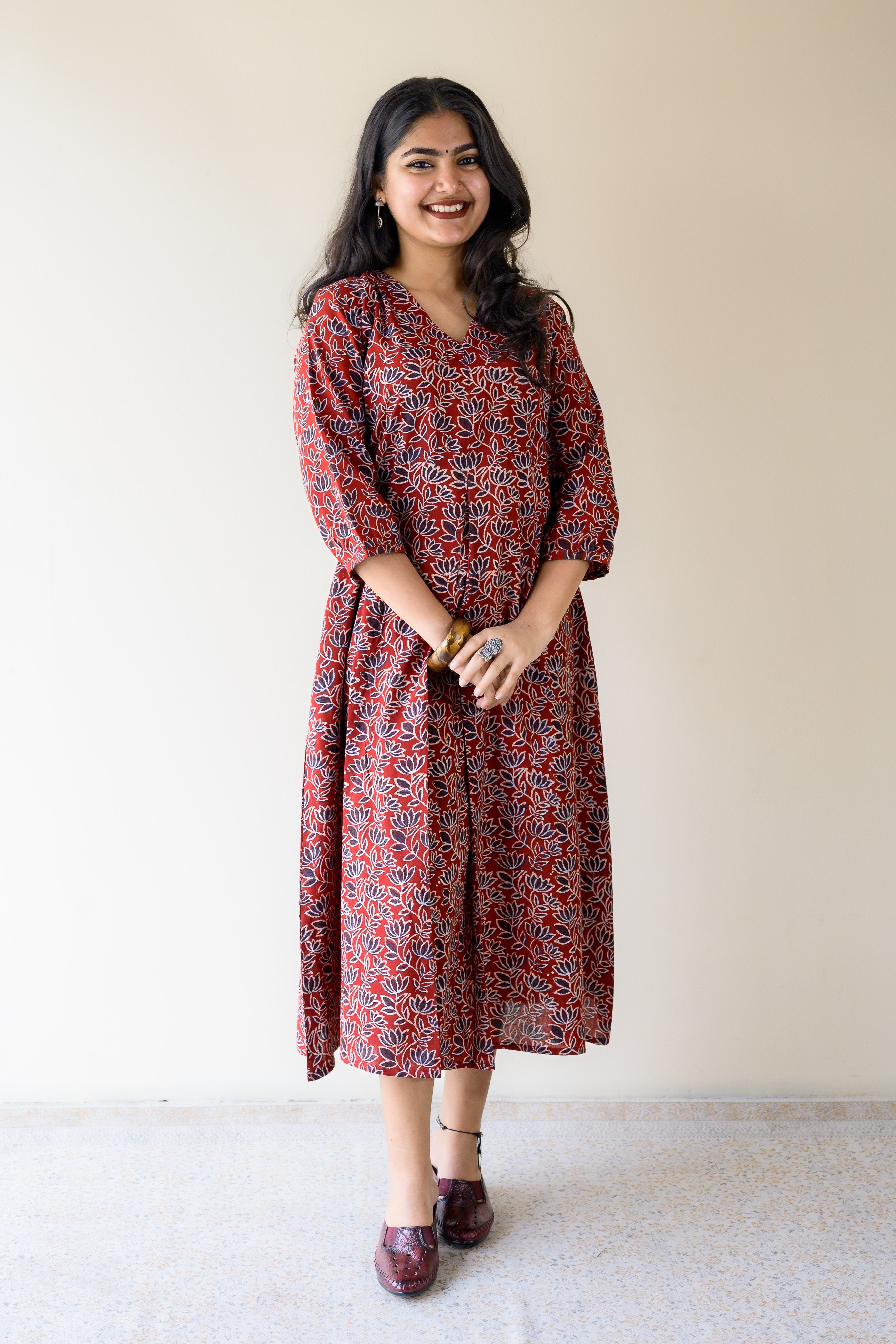 Meherika Madder Red Ajrakh Dress