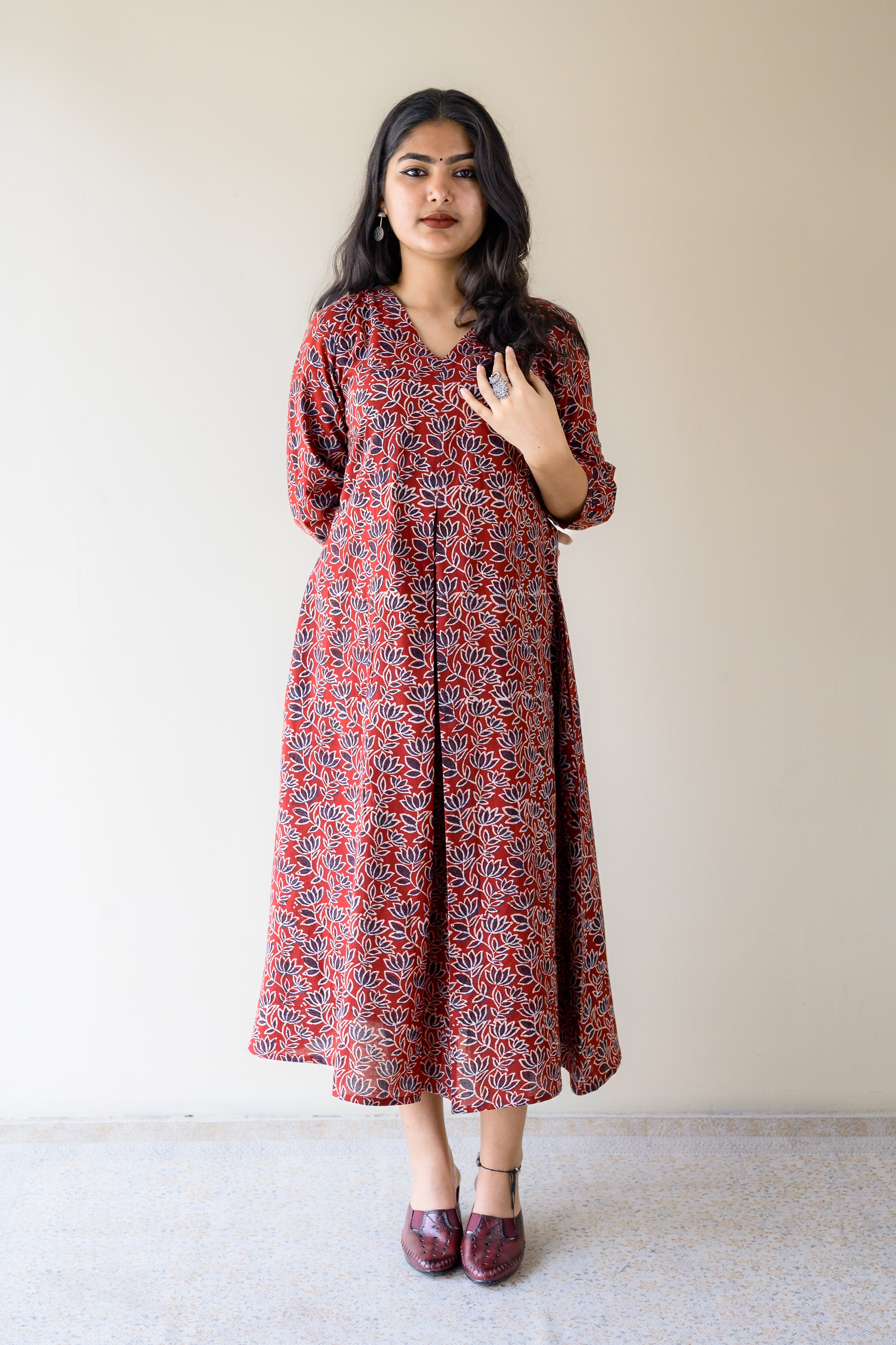 Meherika Madder Red Ajrakh Dress