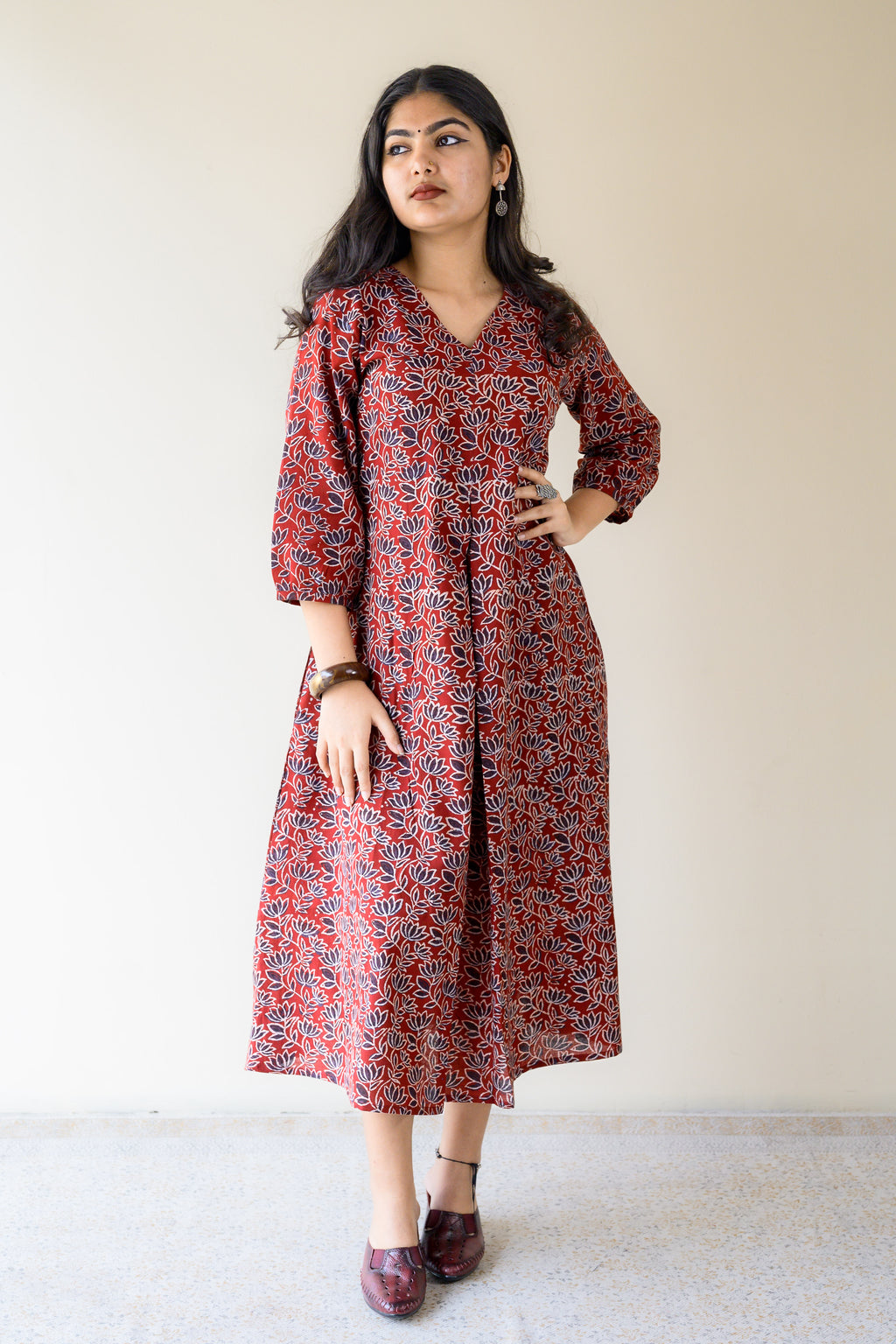 Meherika Madder Red Ajrakh Dress