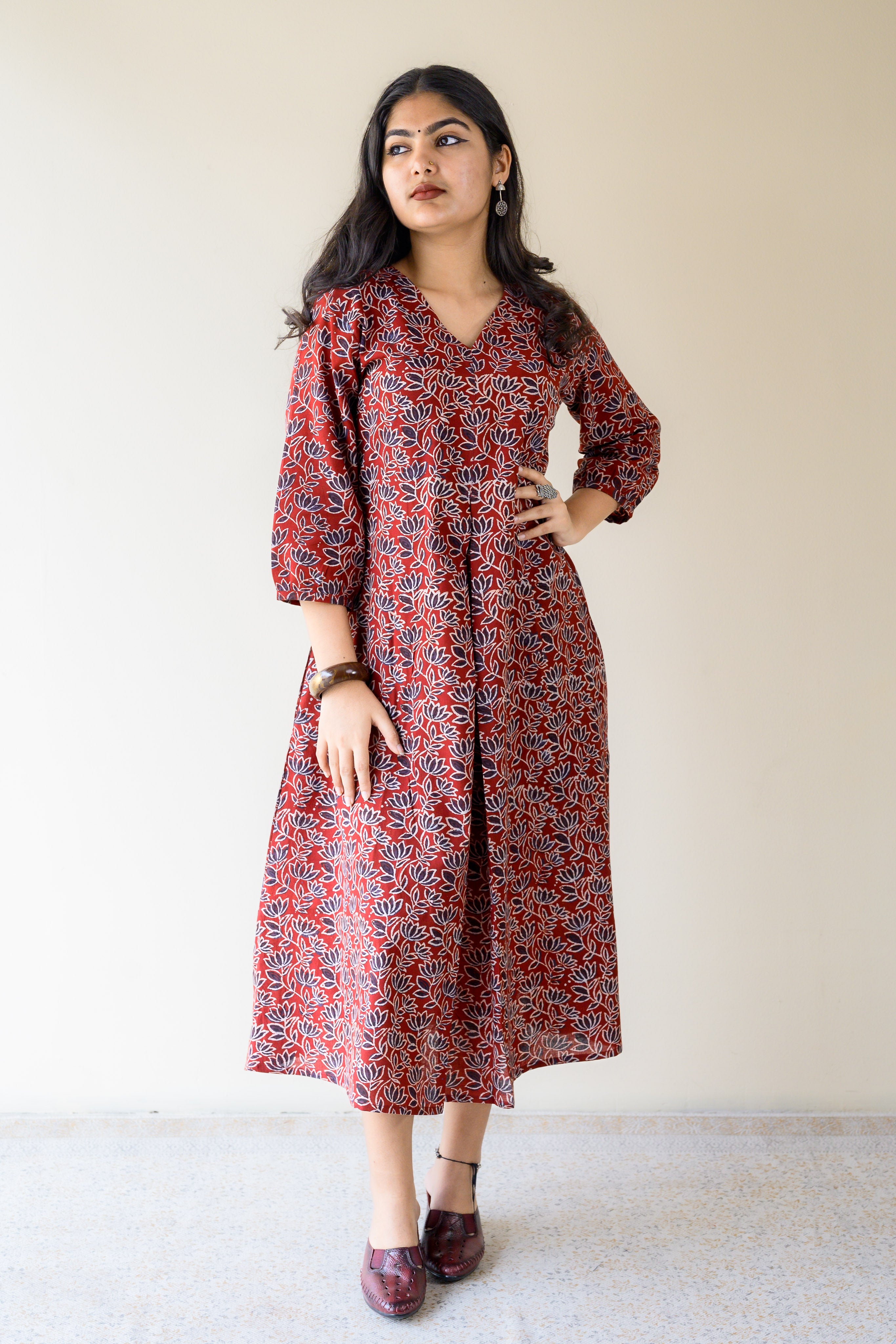 Meherika Madder Red Ajrakh Dress