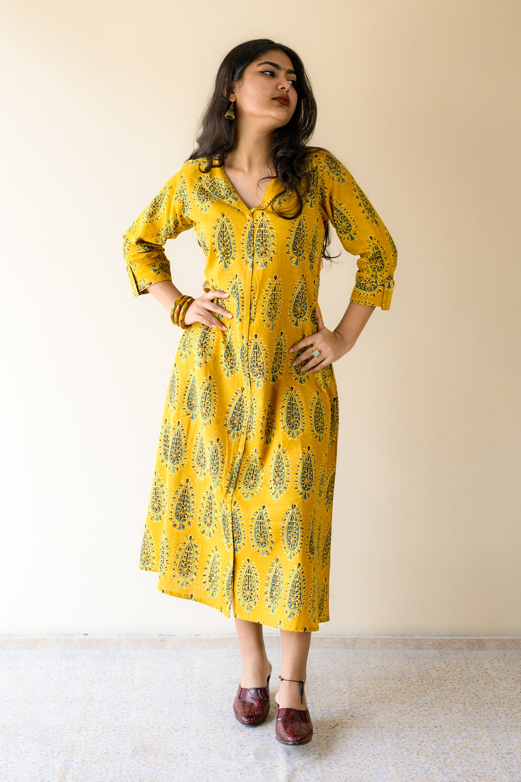 Ruhaani Turmeric Ajrakh Dress