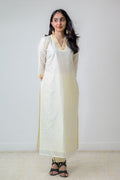 Ivory Maheshwari Silk Collar Kurta