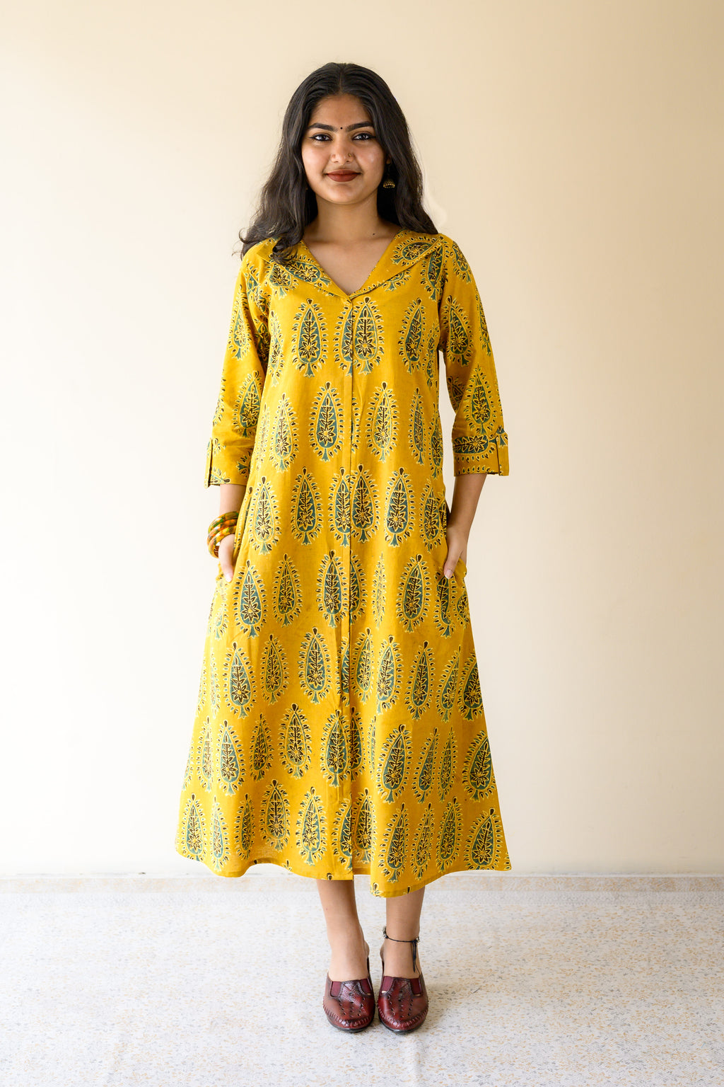 Ruhaani Turmeric Ajrakh Dress