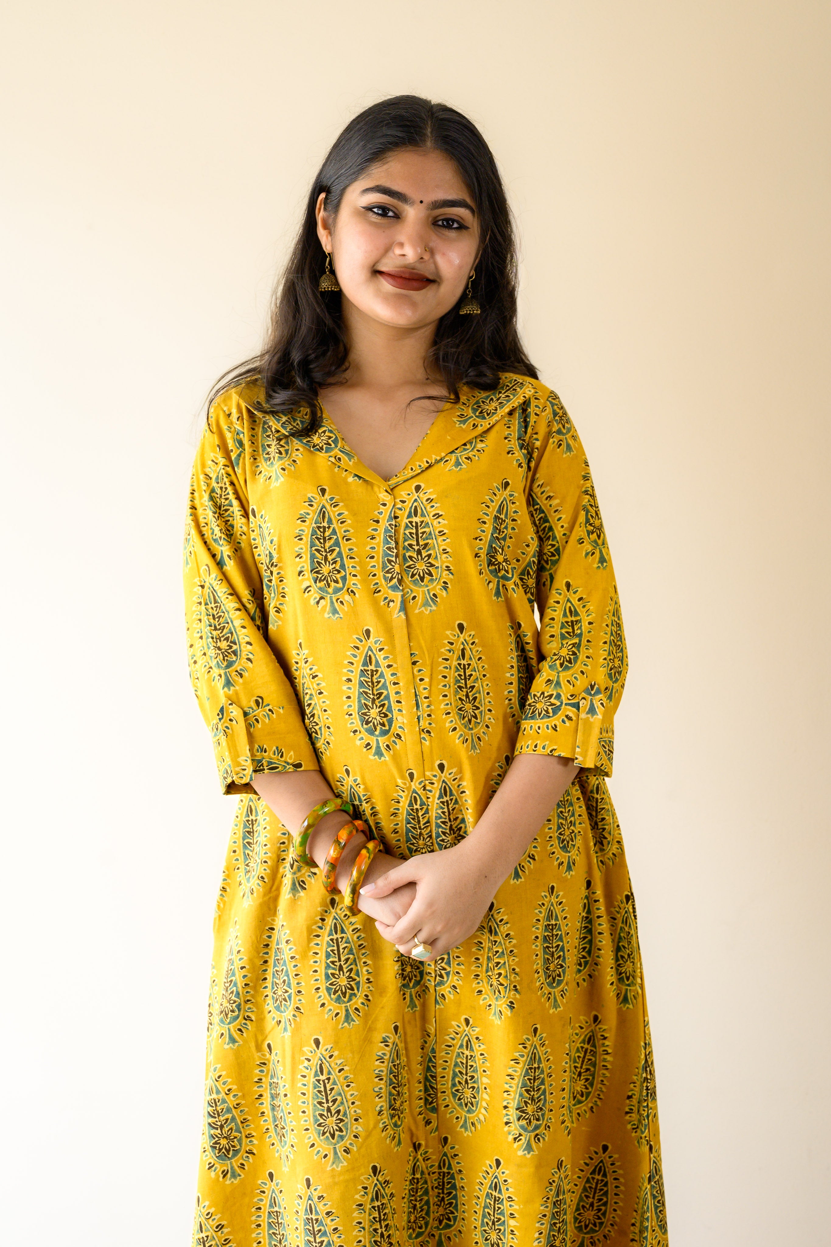 Ruhaani Turmeric Ajrakh Dress