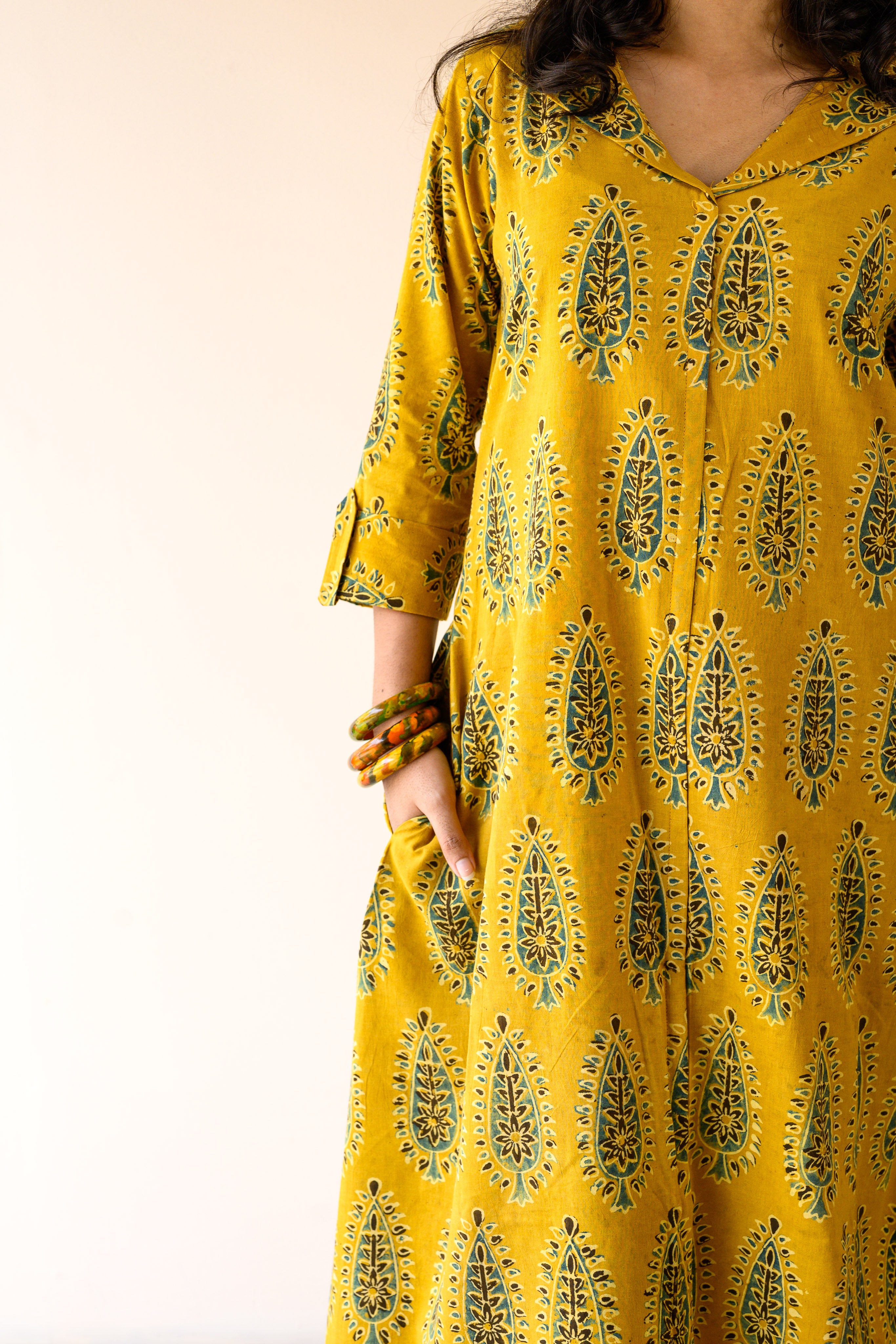 Ruhaani Turmeric Ajrakh Dress