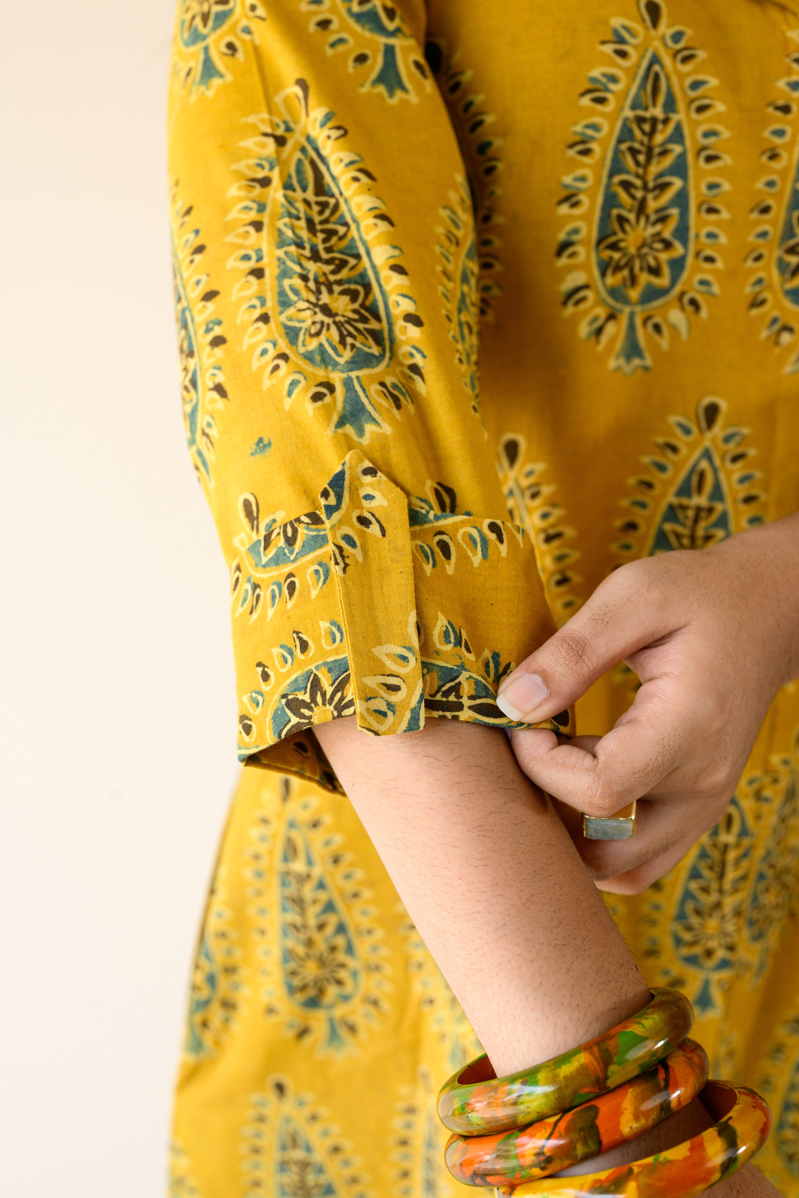 Ruhaani Turmeric Ajrakh Dress