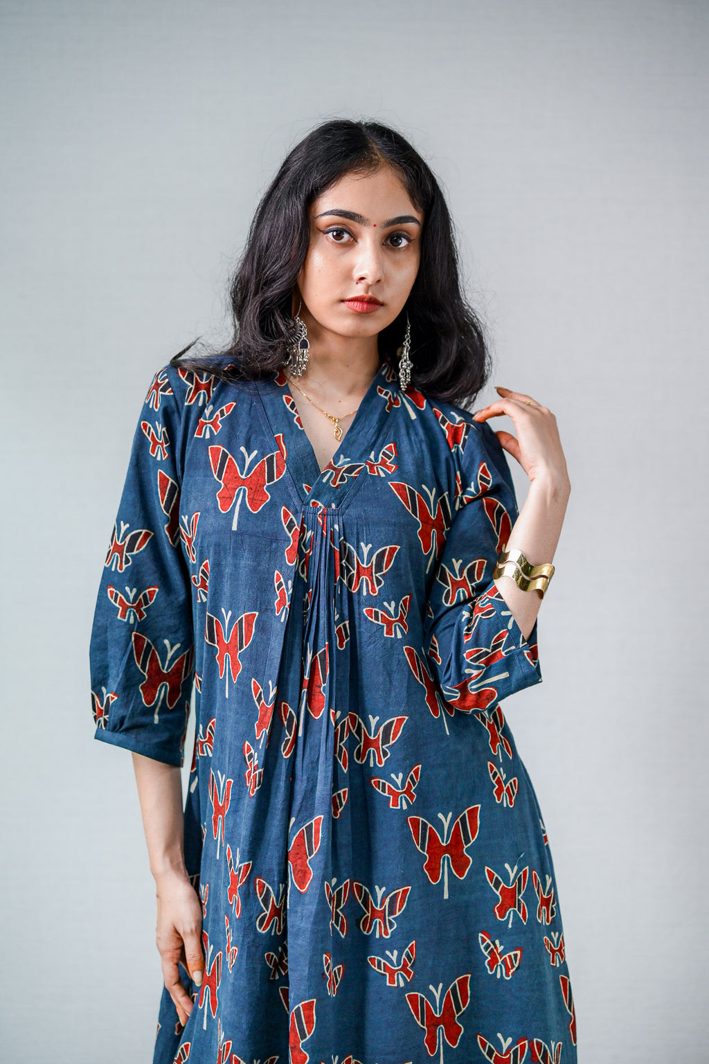 Farasha Indigo Ajrakh Dress