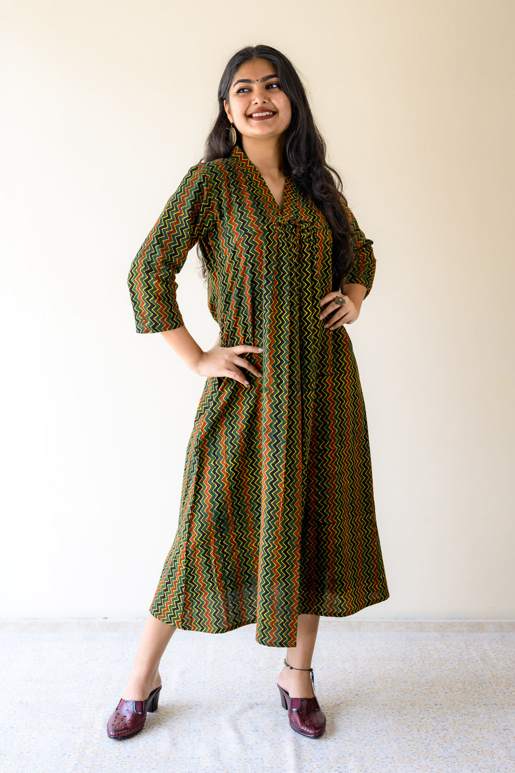 Araaya Ajrakh Stripes Dress