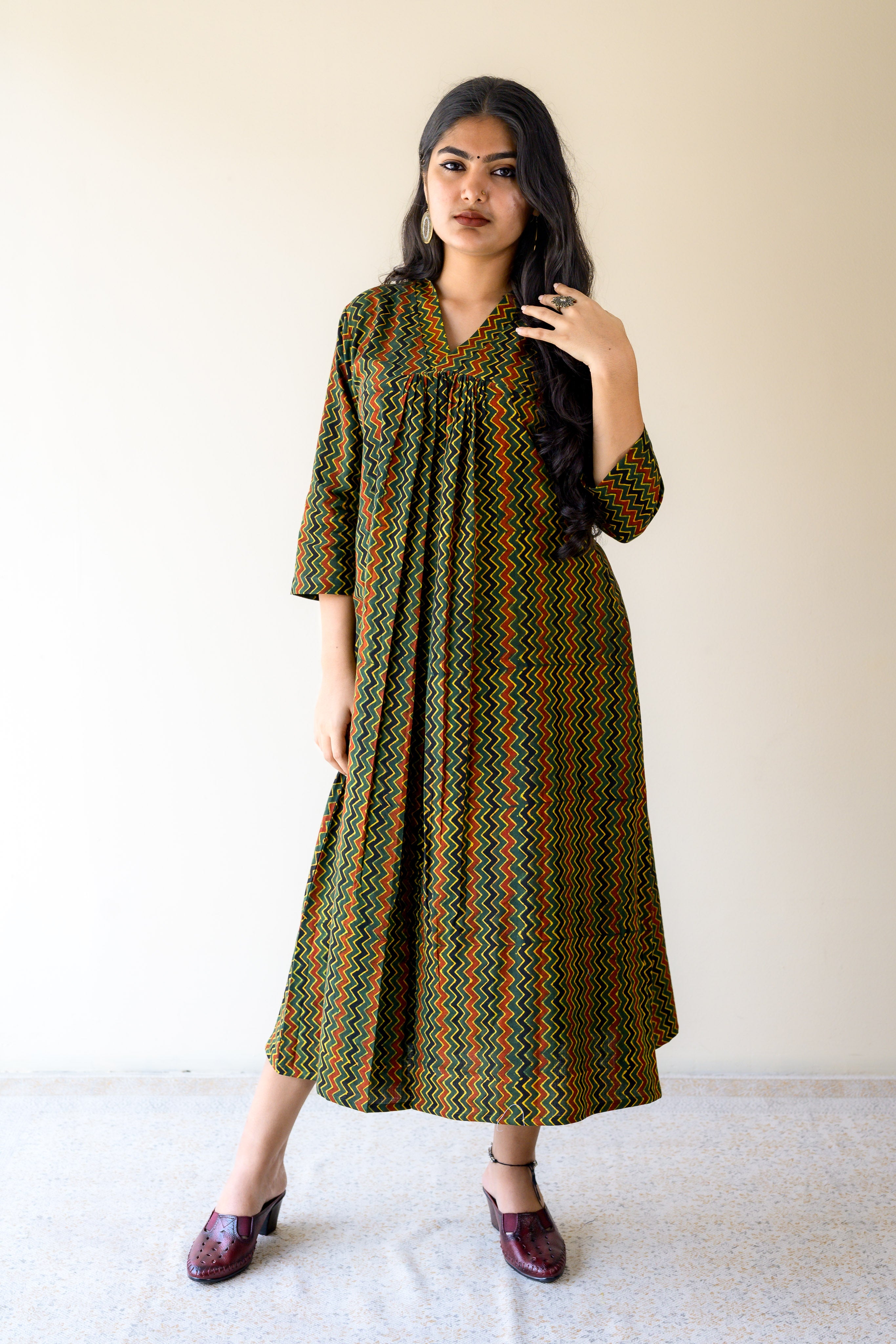Araaya Ajrakh Stripes Dress