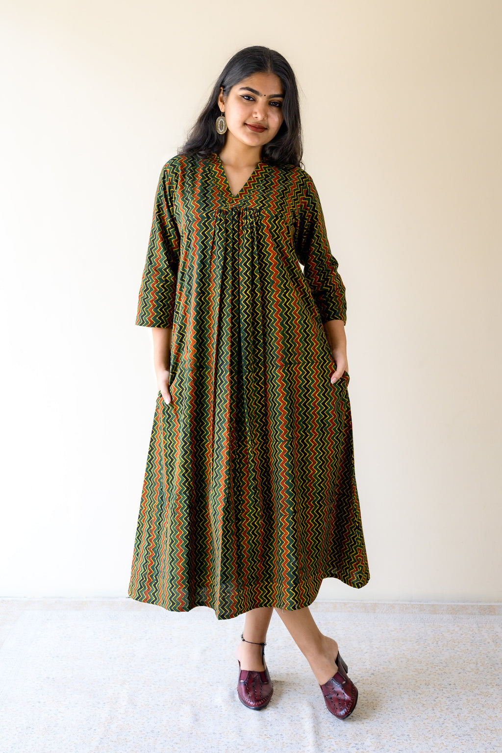 Araaya Ajrakh Stripes Dress