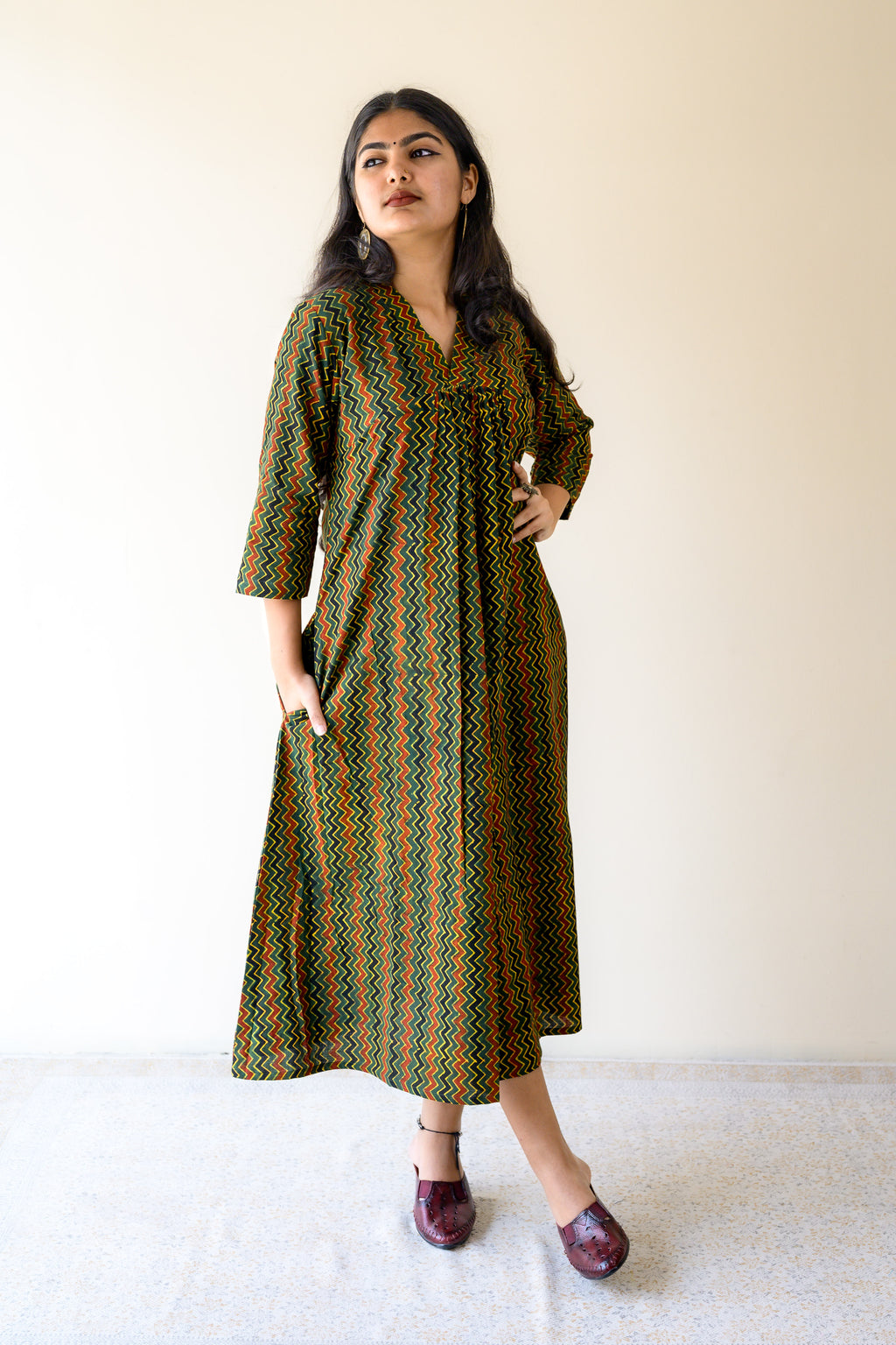 Araaya Ajrakh Stripes Dress