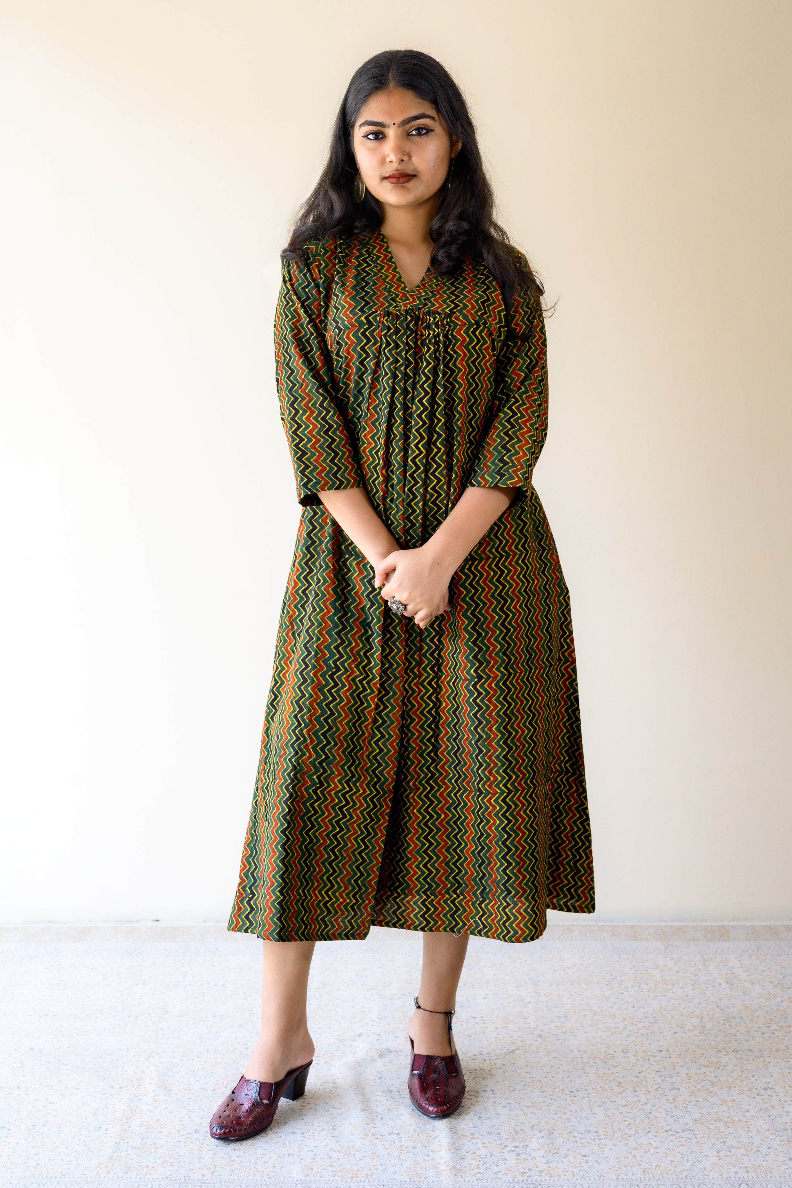 Araaya Ajrakh Stripes Dress