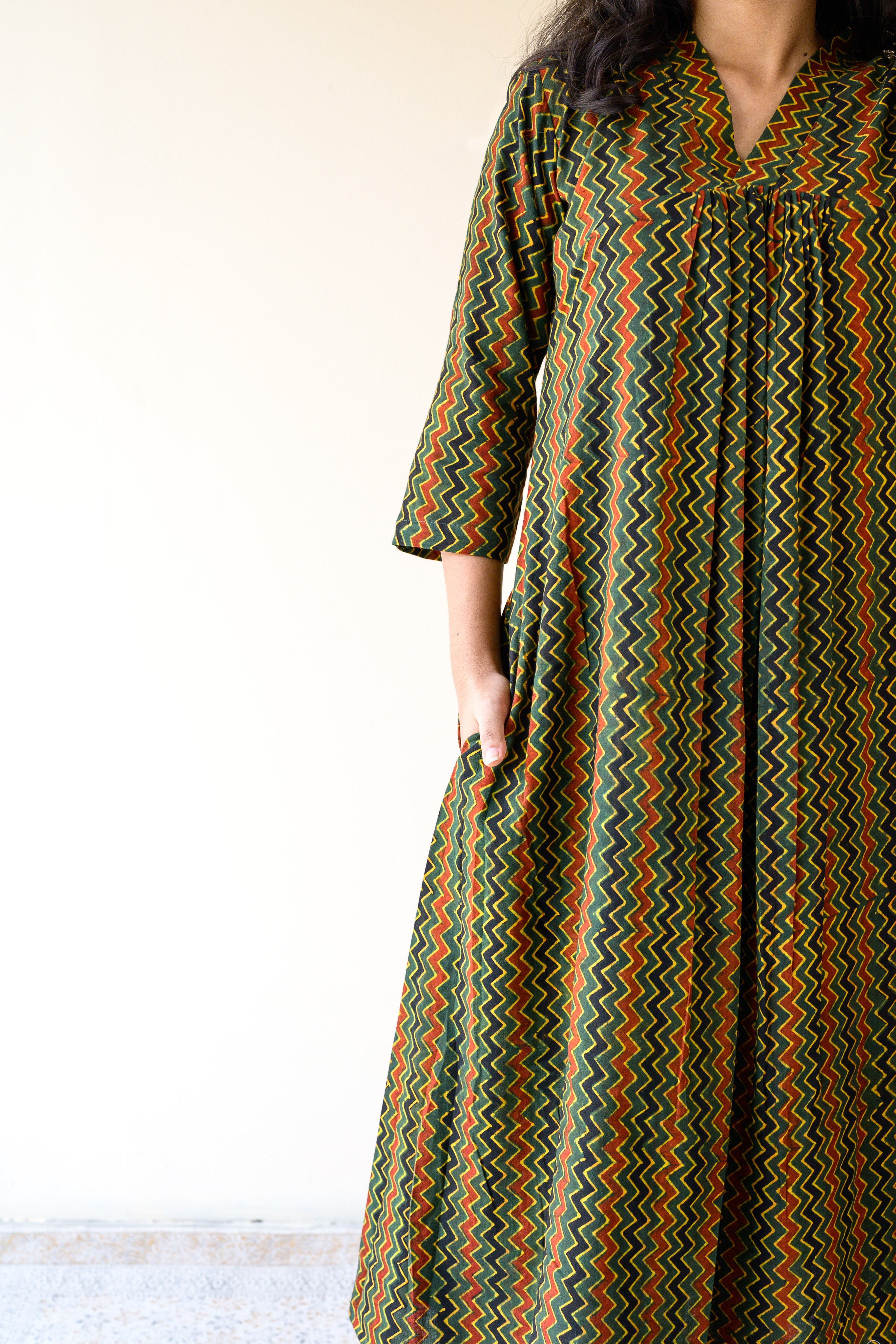 Araaya Ajrakh Stripes Dress