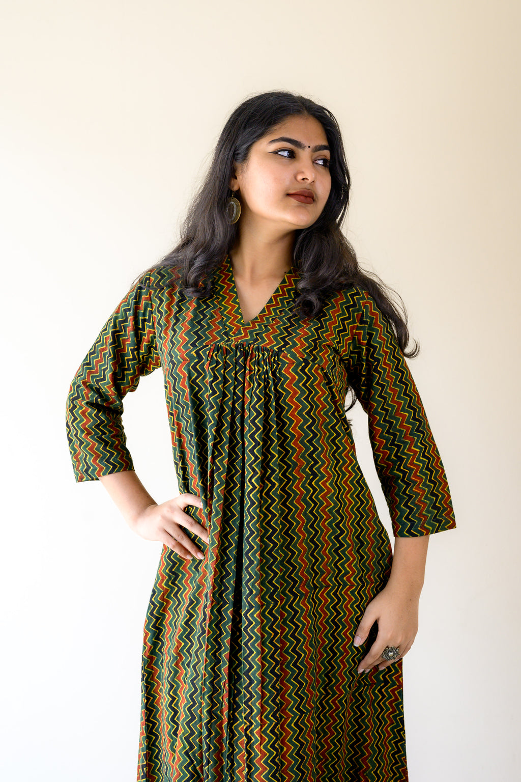 Araaya Ajrakh Stripes Dress