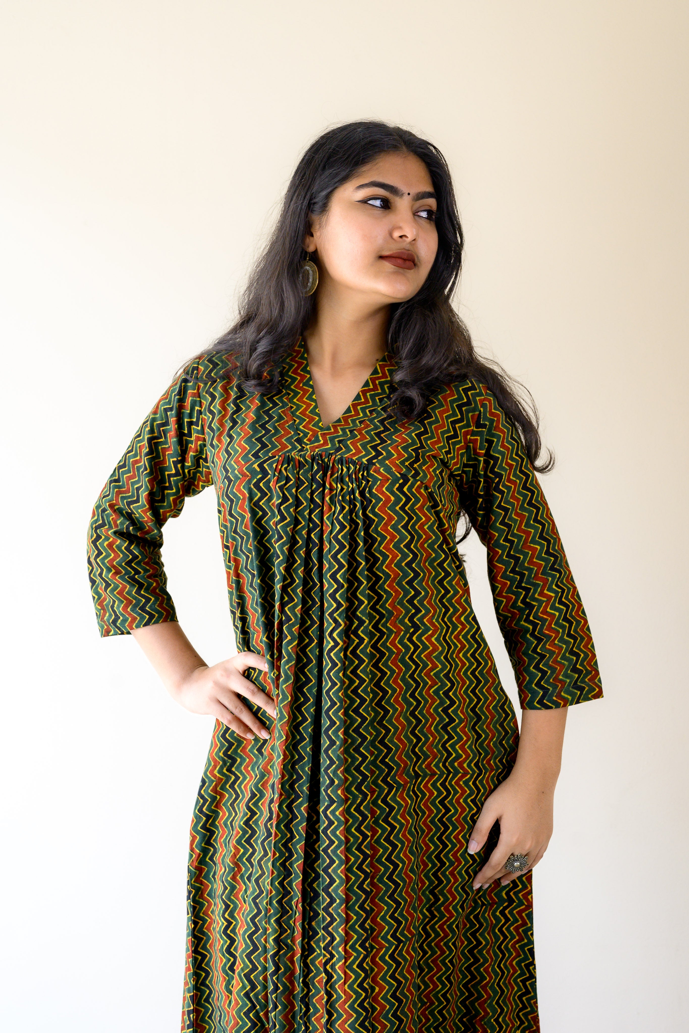 Araaya Ajrakh Stripes Dress