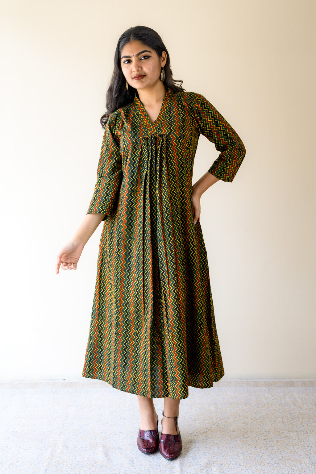 Araaya Ajrakh Stripes Dress