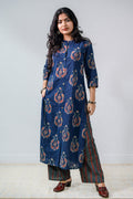 Pankhuri Indigo Ajrakh Straight  Kurta