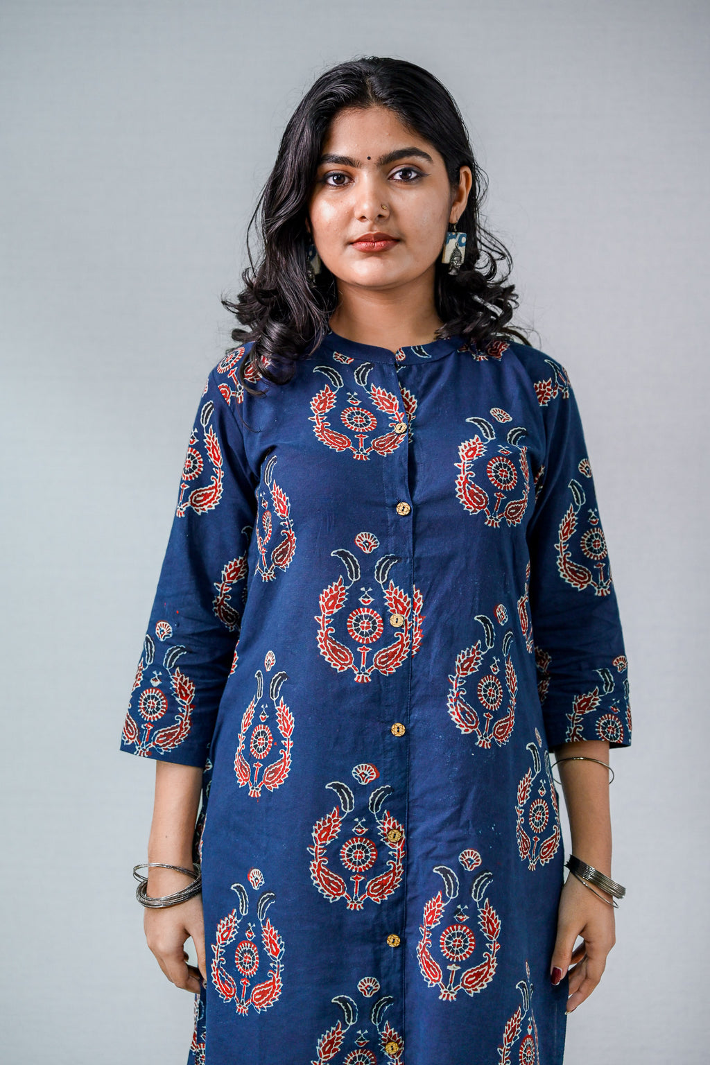 Pankhuri Indigo Ajrakh Straight  Kurta