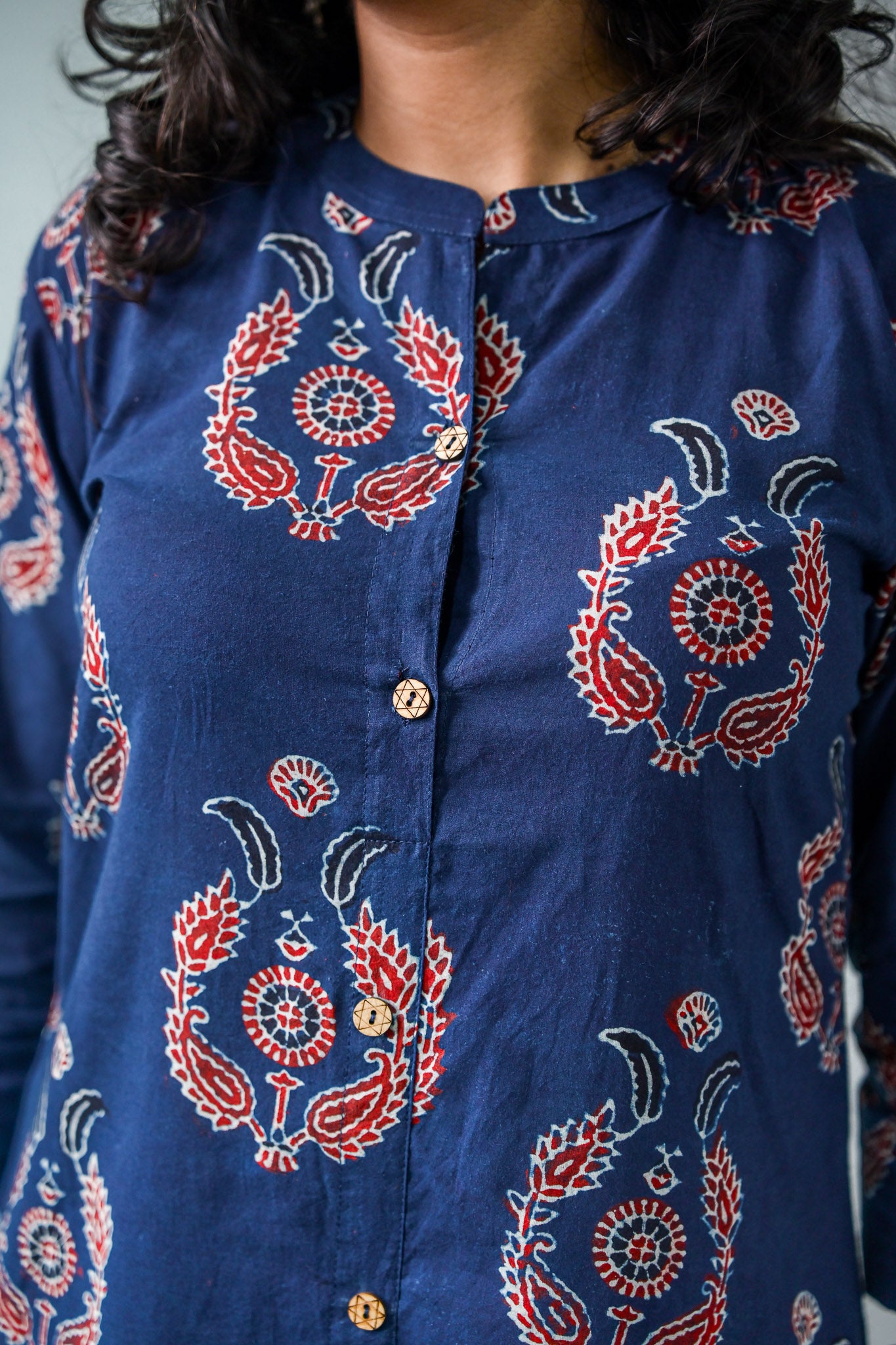 Pankhuri Indigo Ajrakh Straight  Kurta